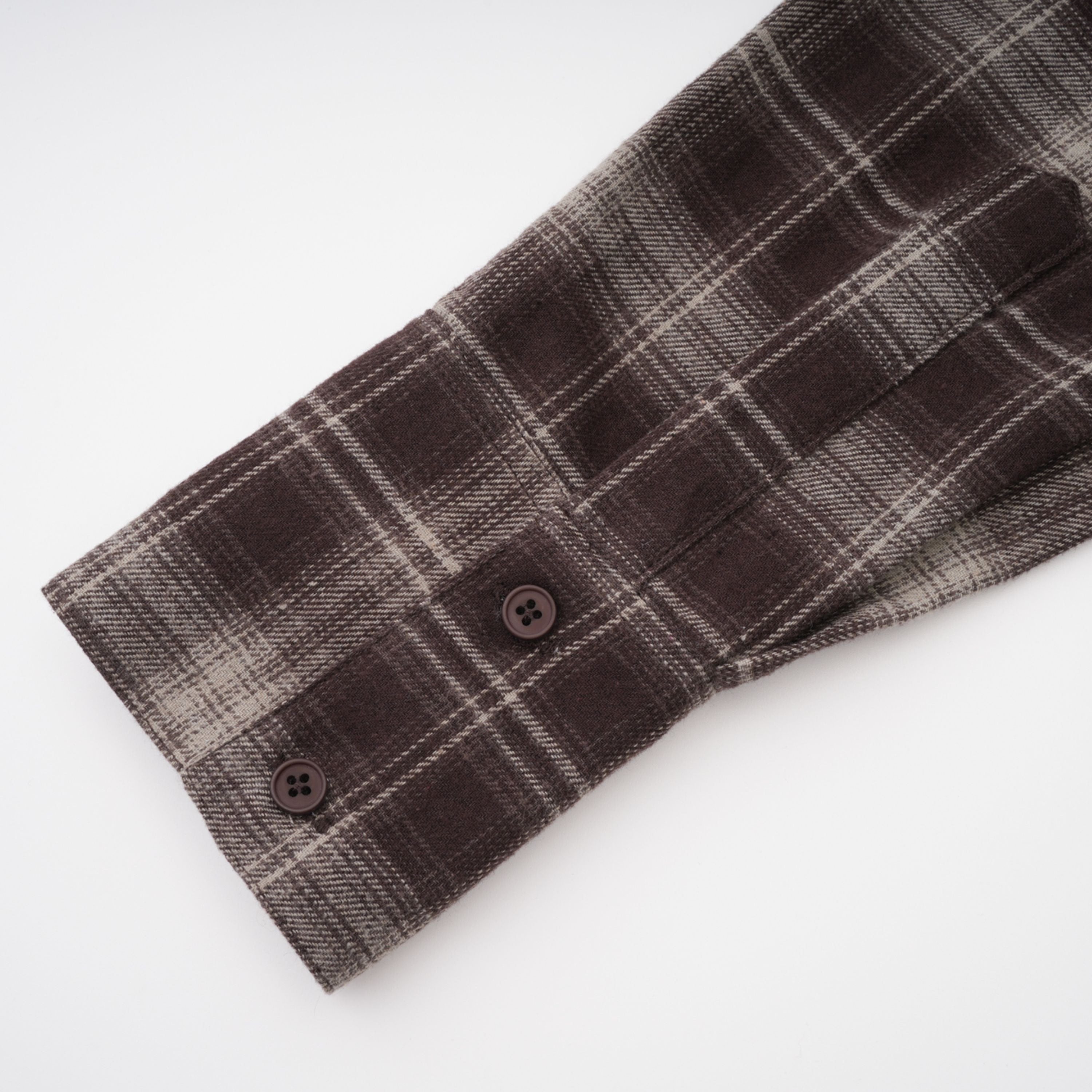 Amber Brown Plaid Tailored Cutout Blouse