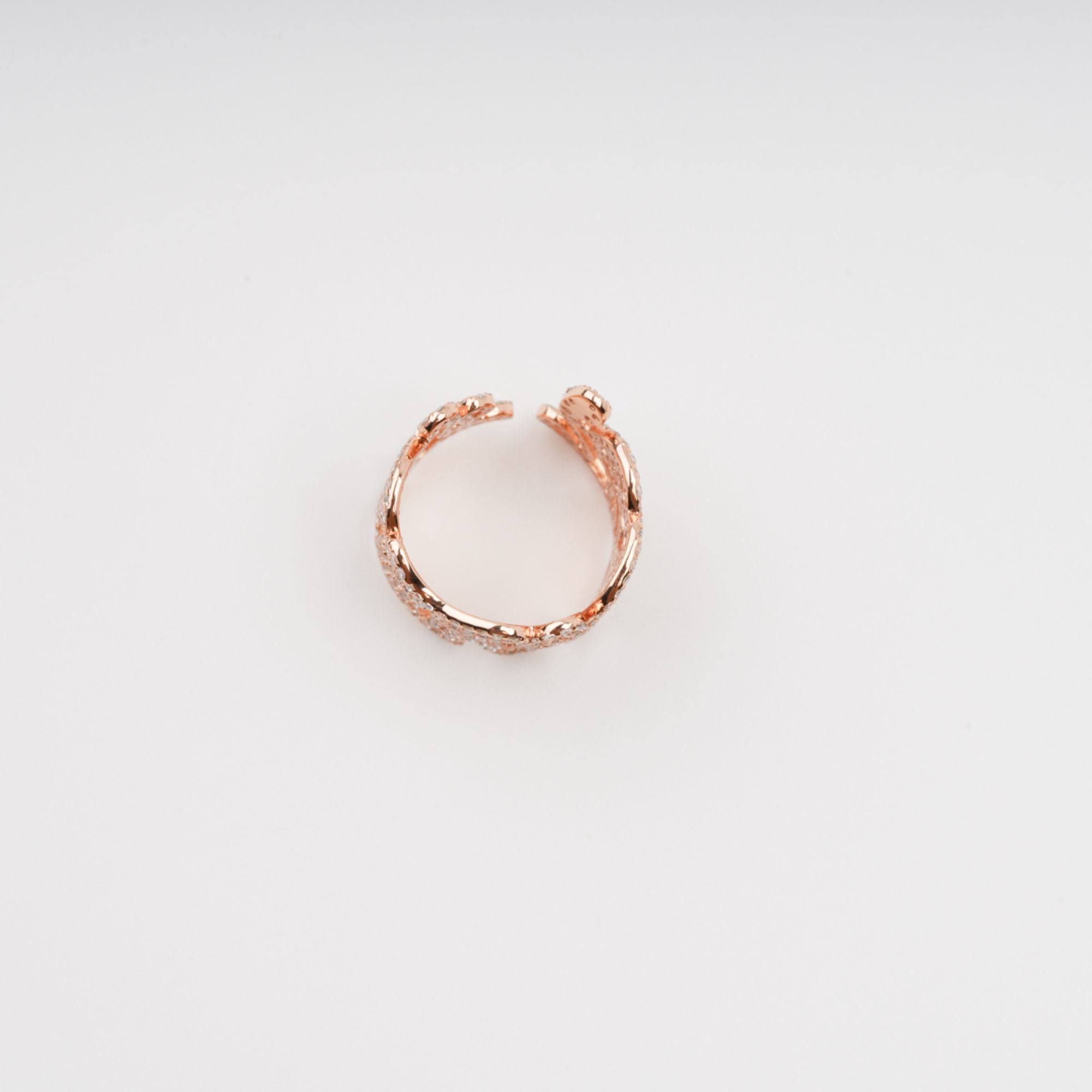 Écorce – Verstellbarer Ring aus Sterlingsilber mit offenem Ende, goldfarben