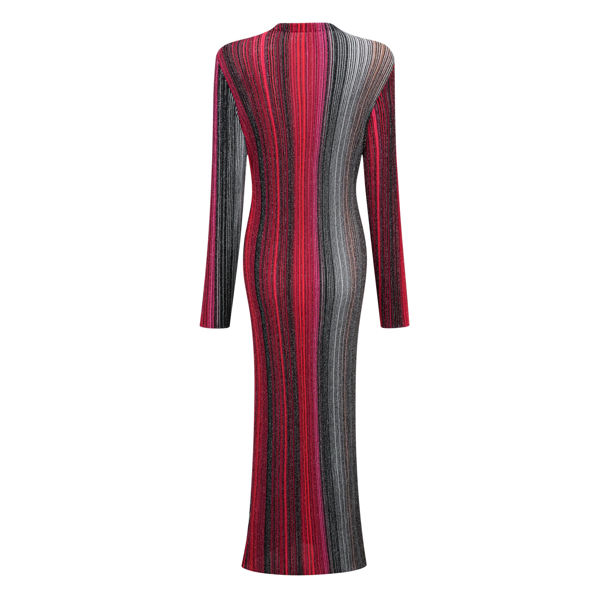 Langer Strickcardigan „Ulysse“ in Rot-Metallic (Endverkauf)