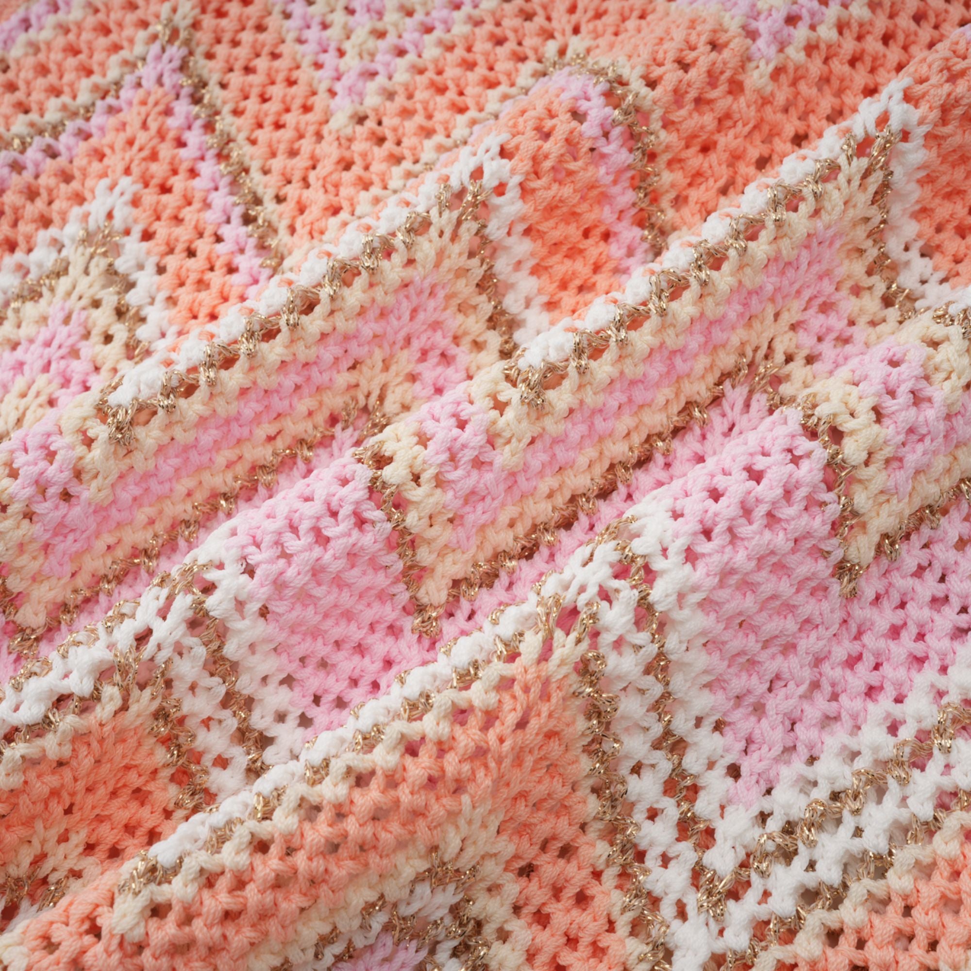 طقم إيرينا بينك متعرج بنقطة محبوكة متناسقة