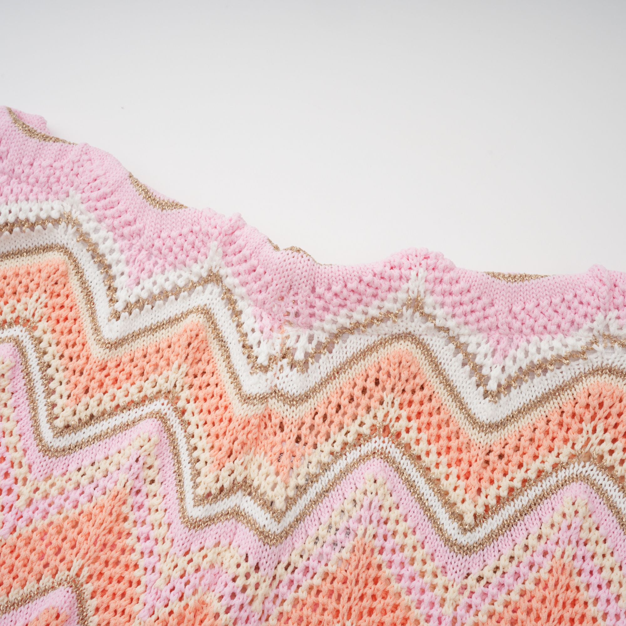 طقم إيرينا بينك متعرج بنقطة محبوكة متناسقة