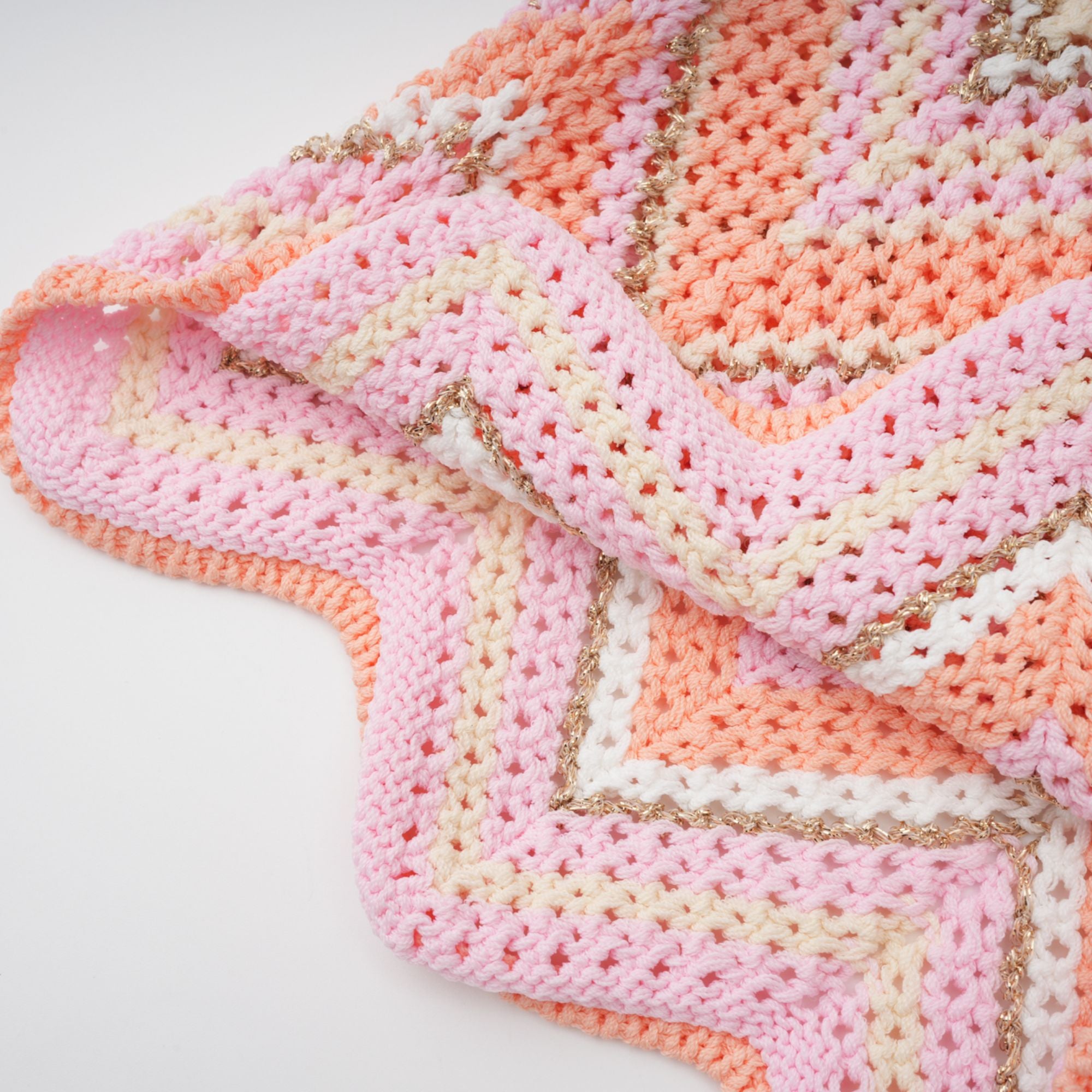 طقم إيرينا بينك متعرج بنقطة محبوكة متناسقة