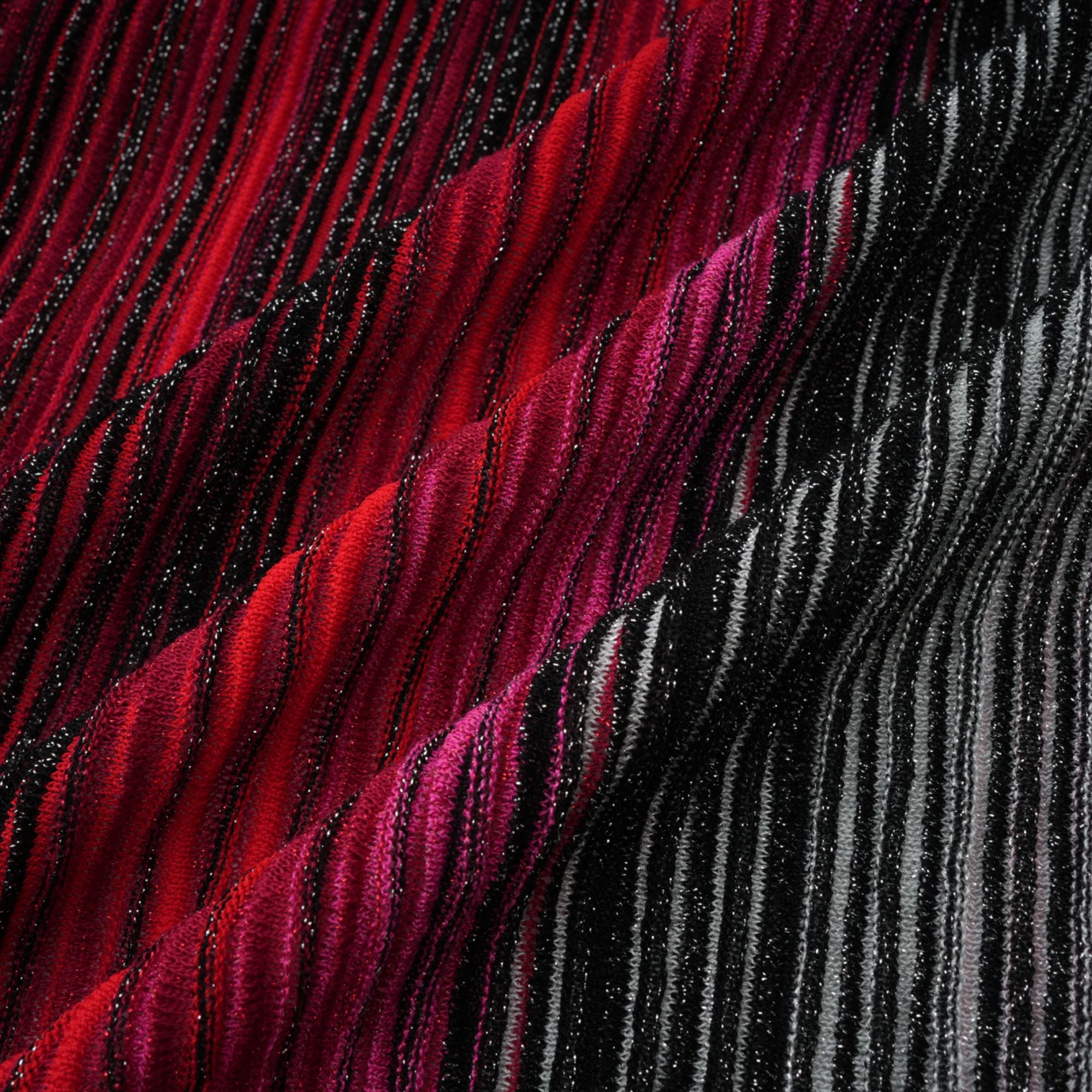 Langer Strickcardigan „Ulysse“ in Rot-Metallic (Endverkauf)