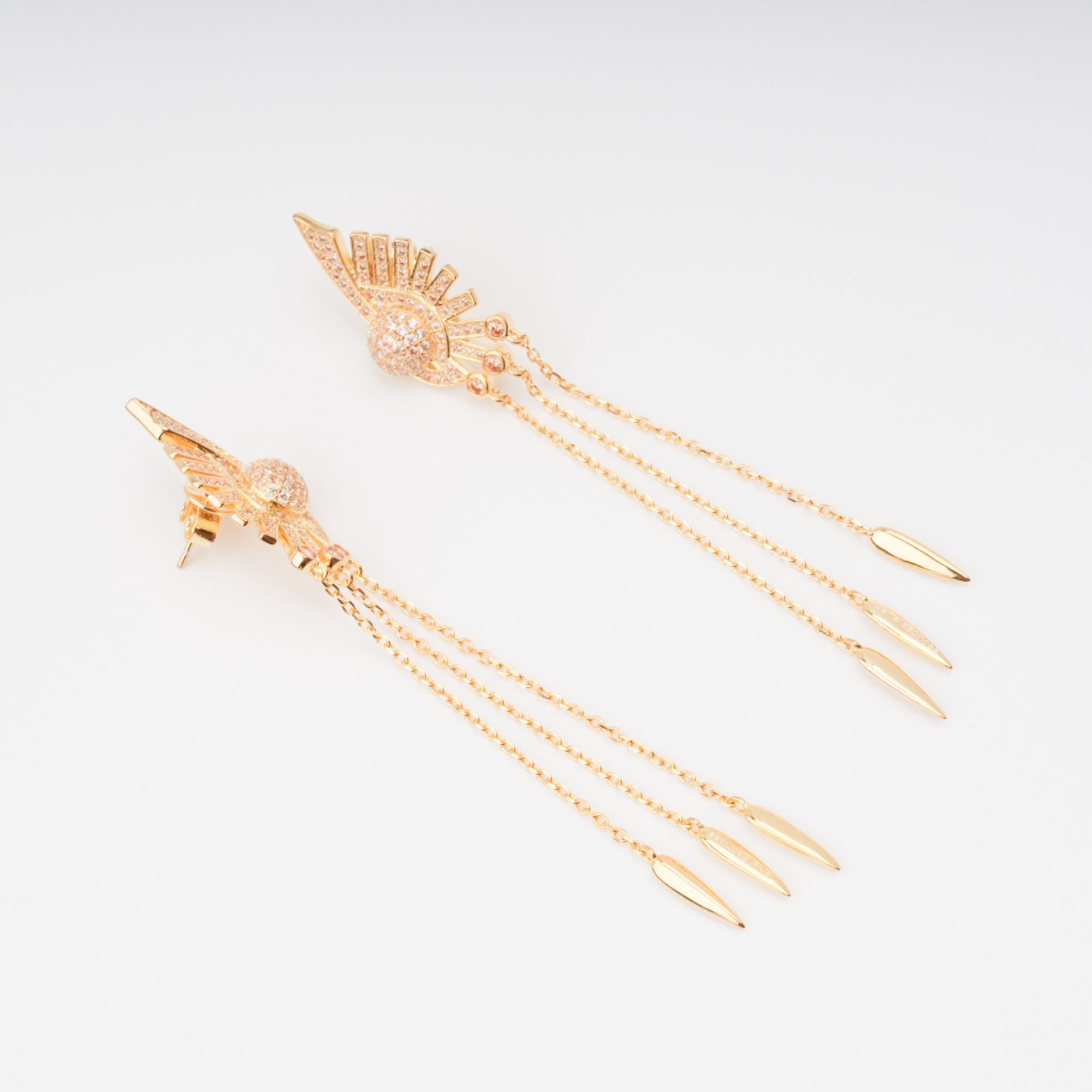 Balch – Silberne Ohrringe mit Sonnenmotiv, goldfarben