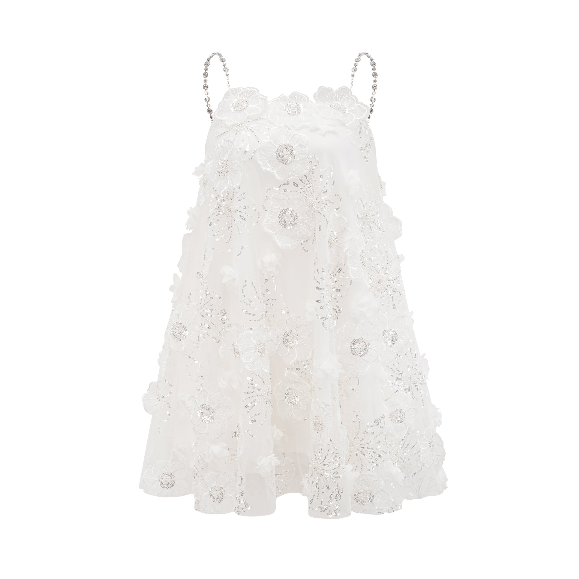 فستان سوزيت القصير المزين بالكريستال