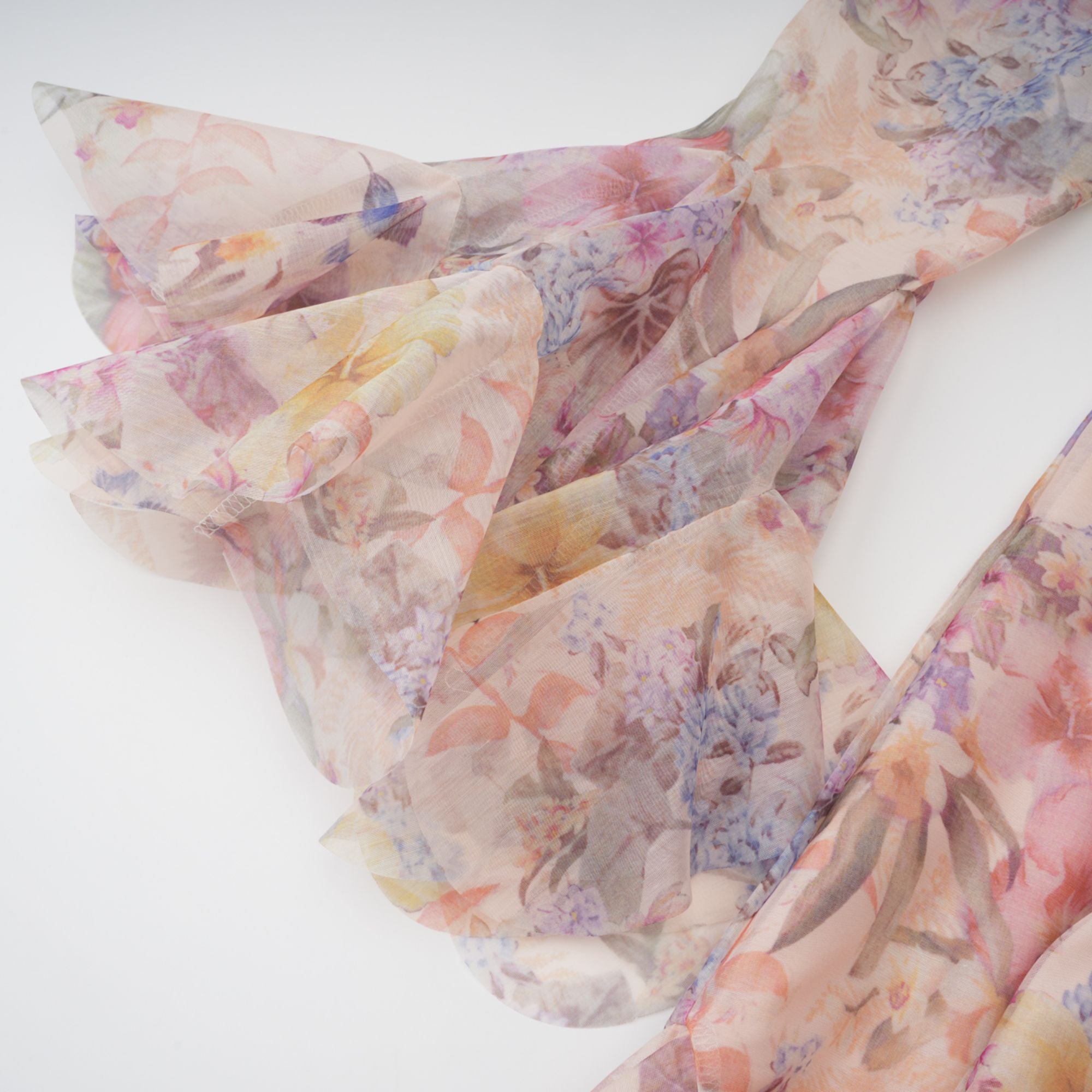 Aya Pink Godet Floral Mini Dress