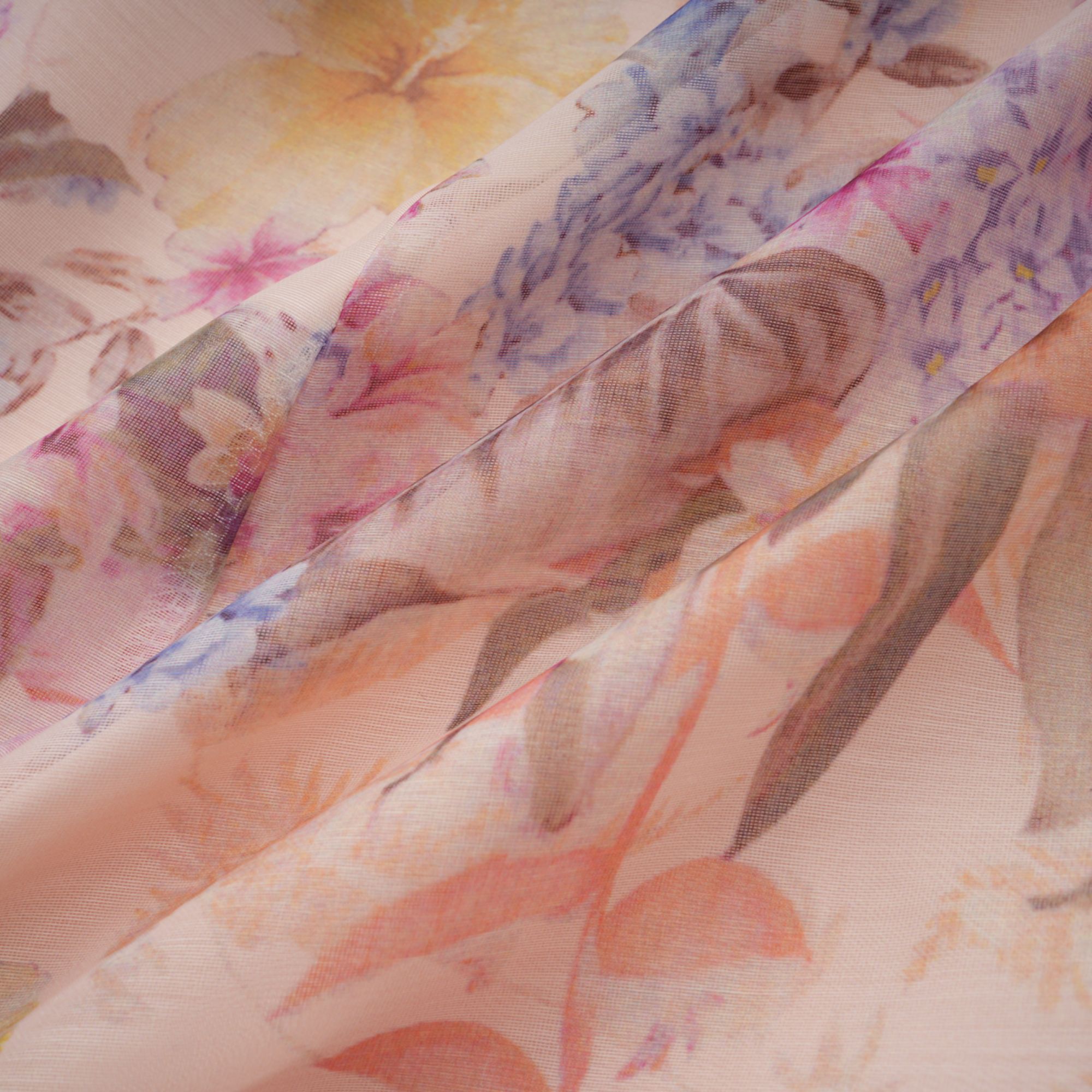 Aya Pink Godet Floral Mini Dress