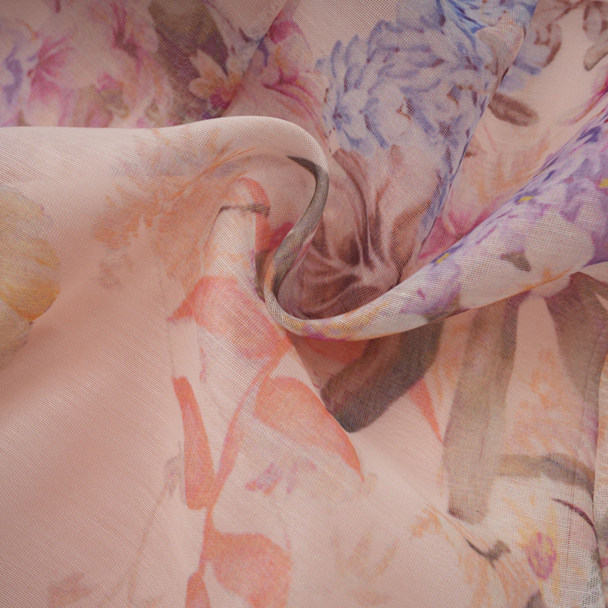 Aya Pink Godet Floral Mini Dress