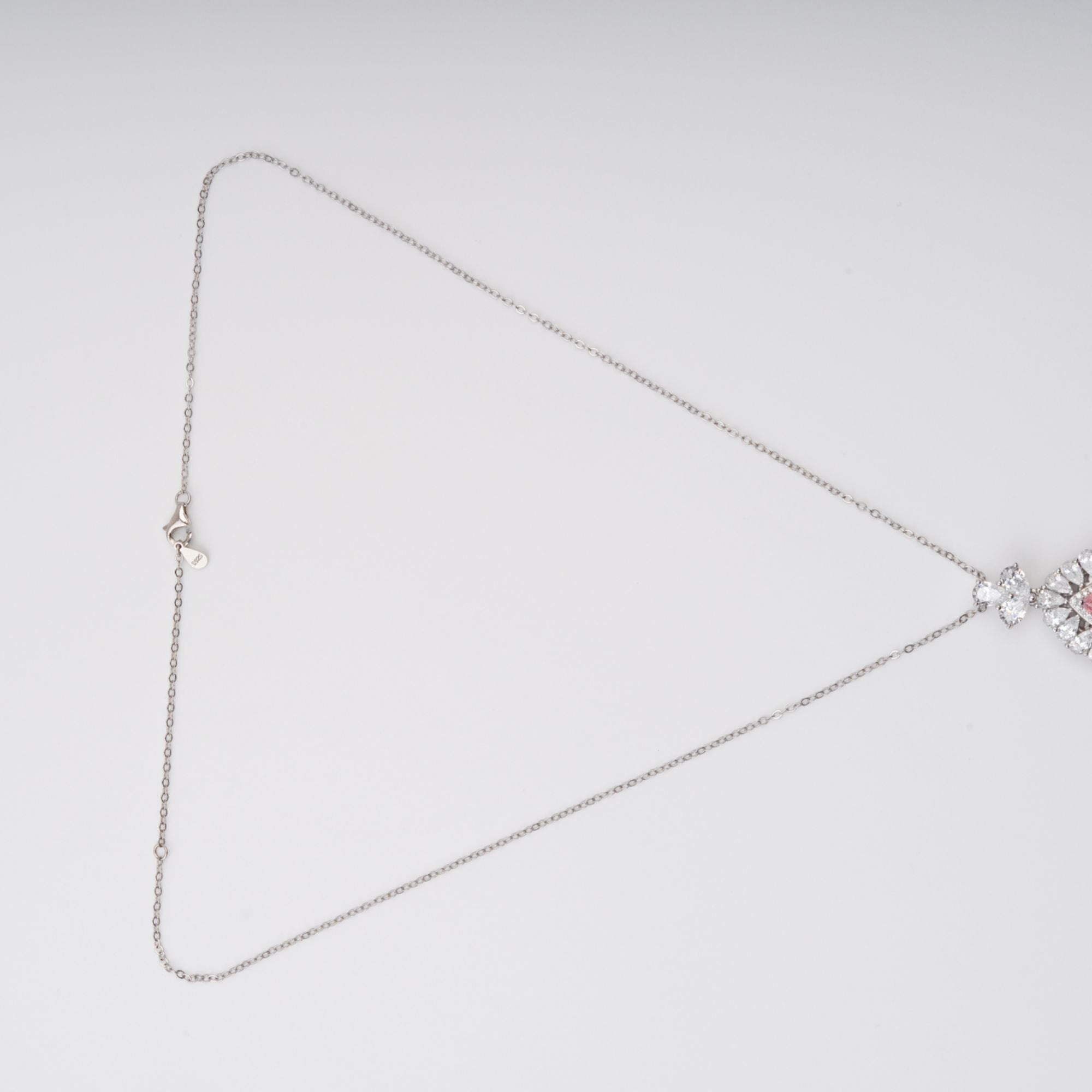 Rikka Pink Oval Cut Gemstone Pendant Sterling Silver Necklace