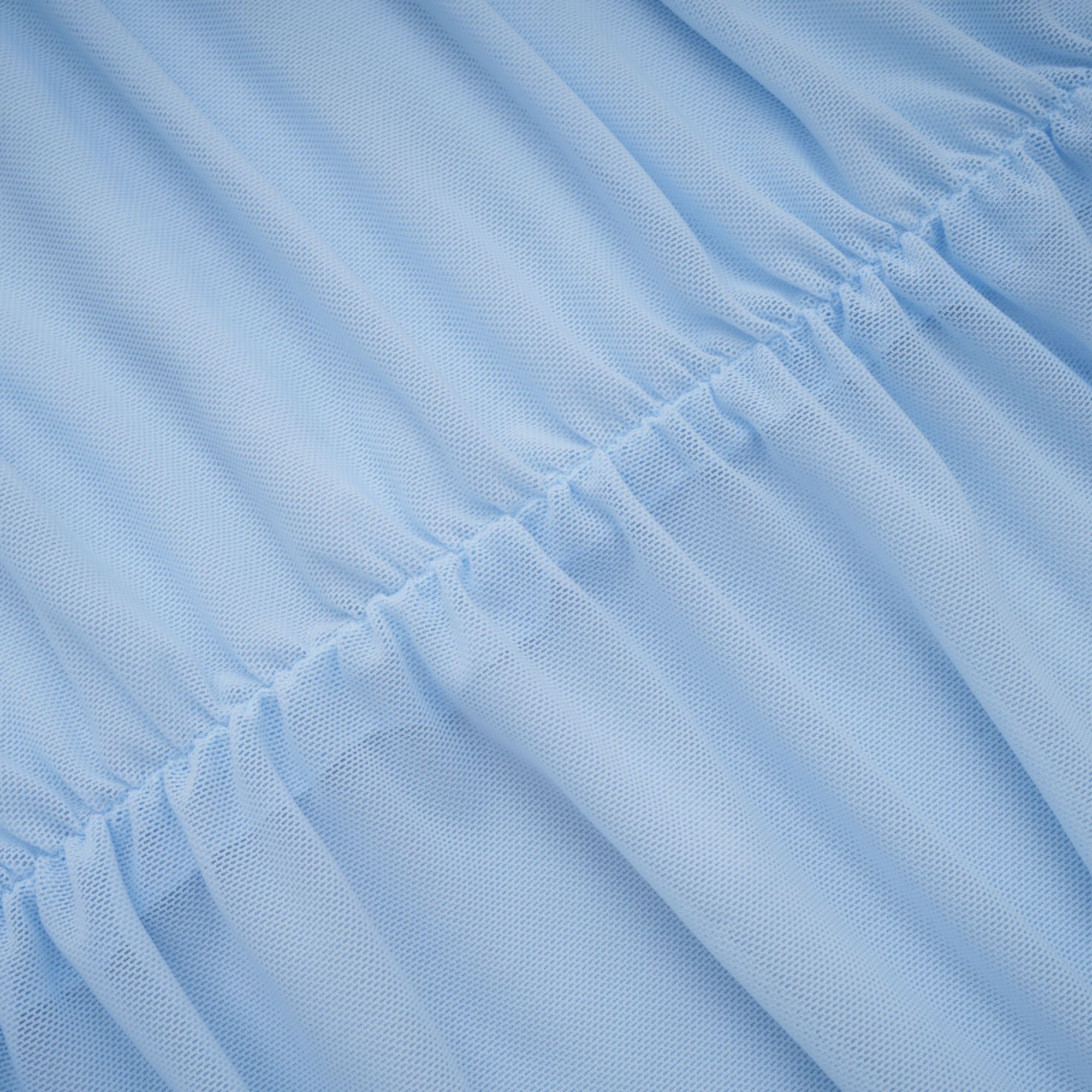 Sylphe Babyblaues asymmetrisches, plissiertes, ärmelloses Minikleid