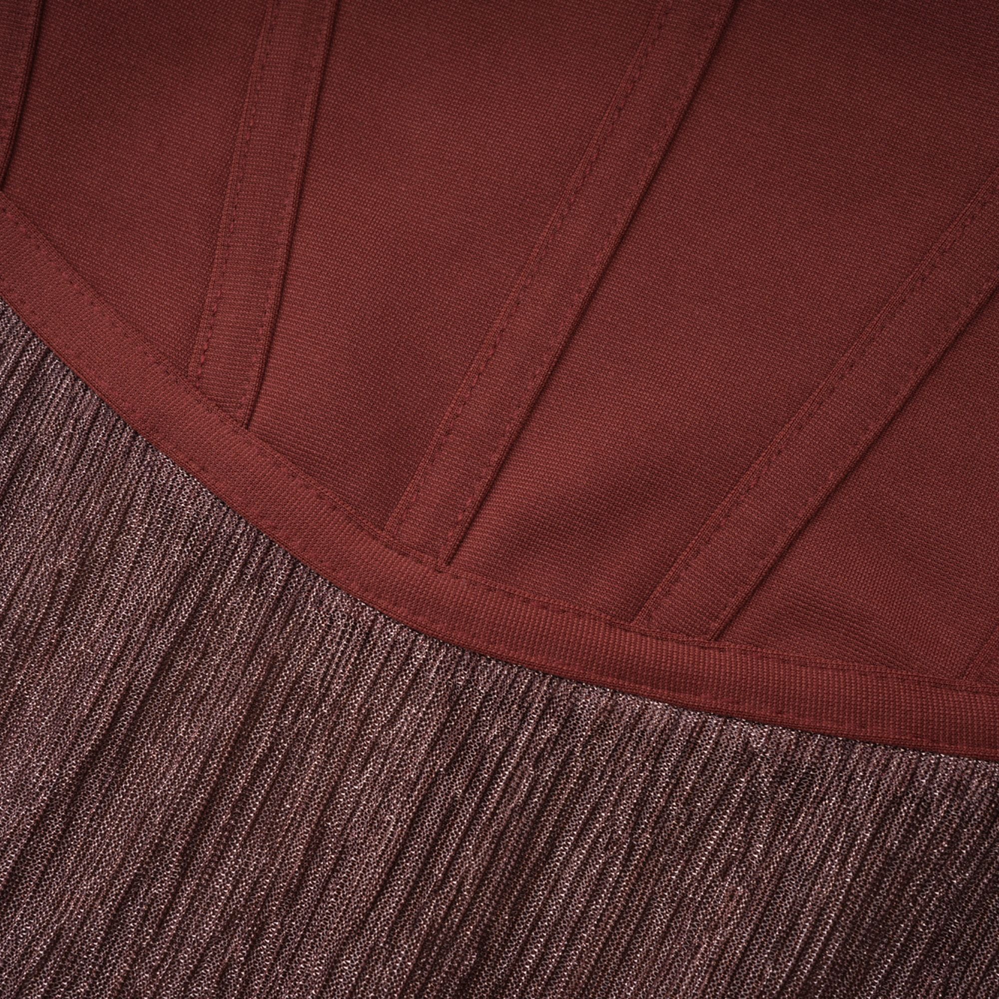 Delphine ribbon-design corset maxi dress in Brown