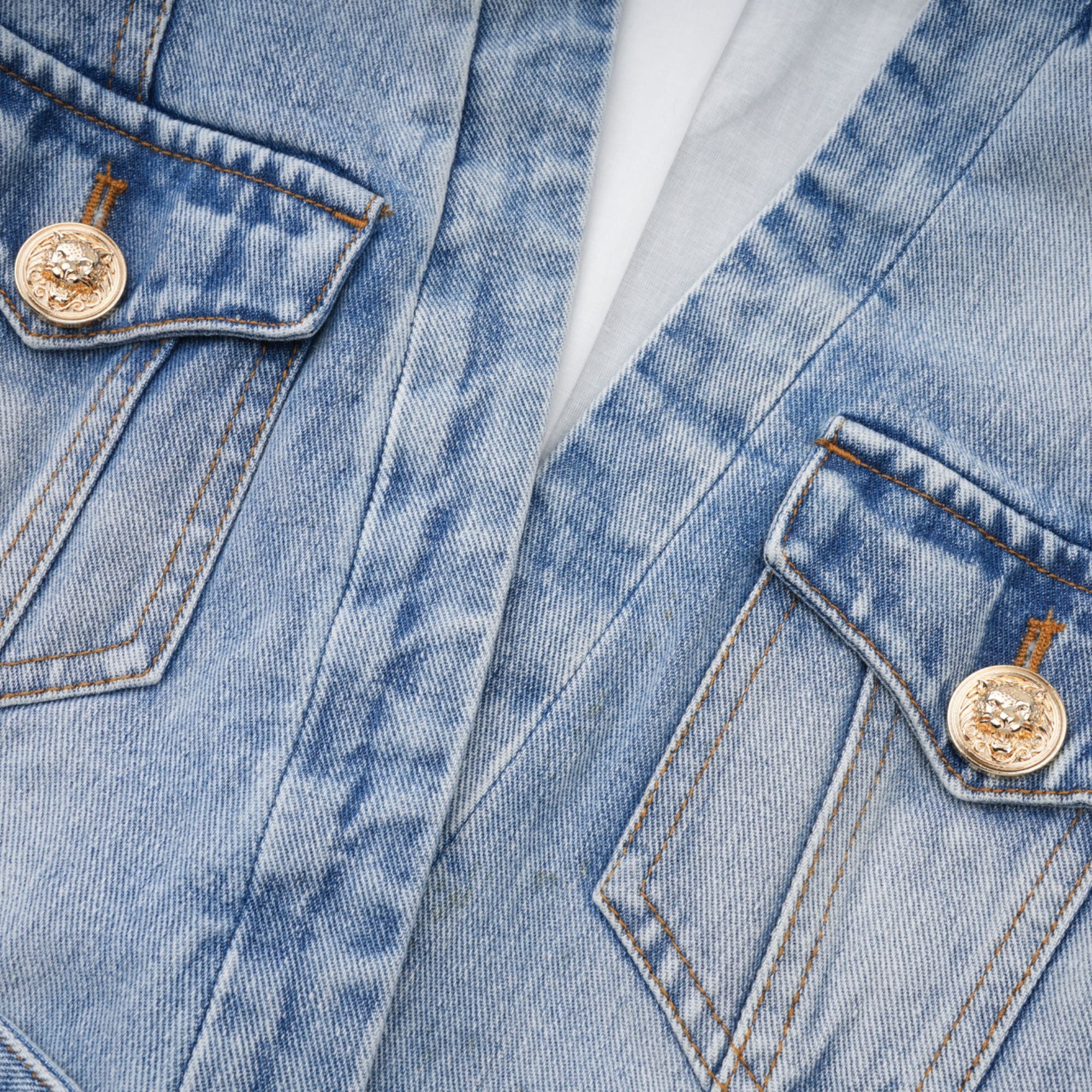 Edda Light Blue Belted Denim Jacket