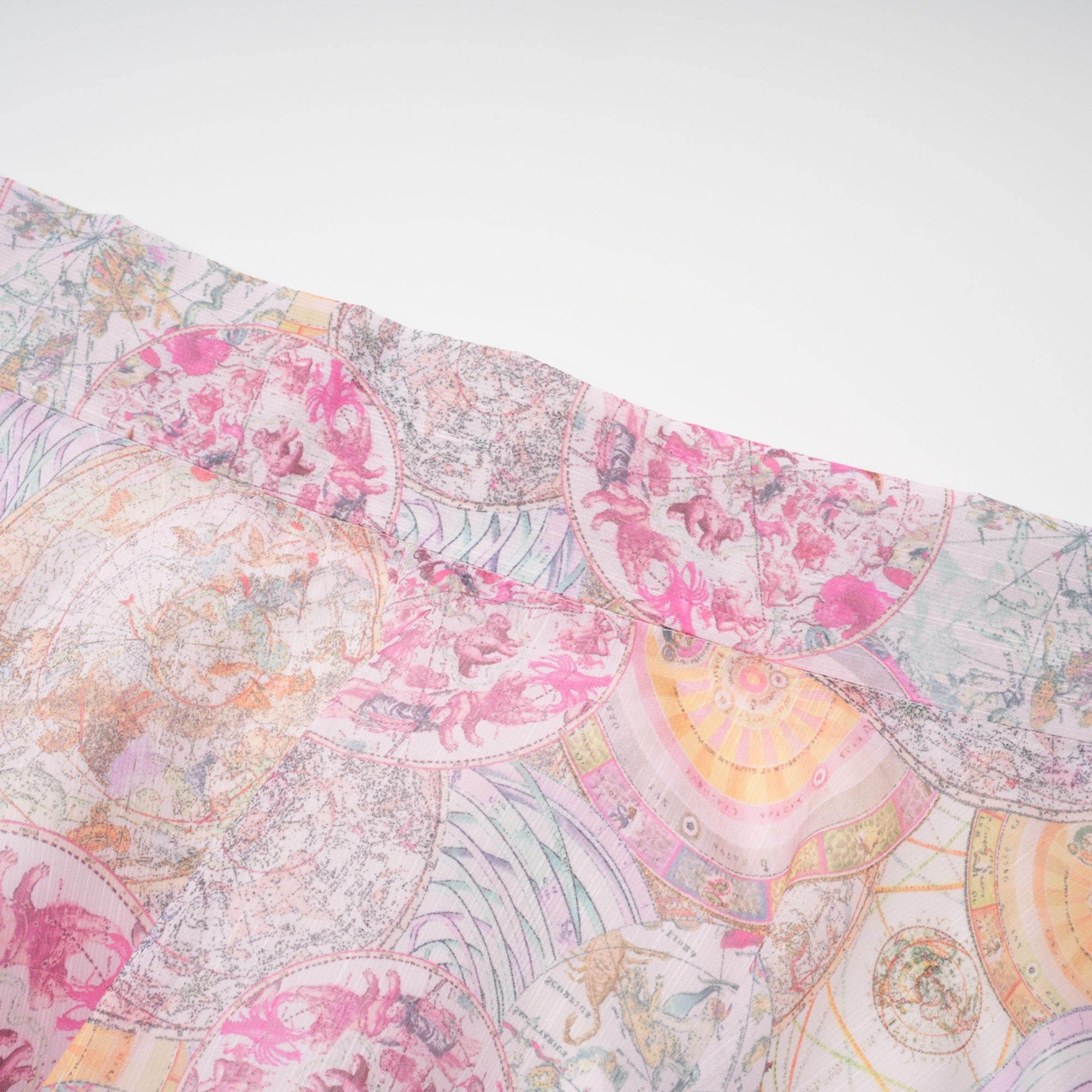 Cherry pink pattern-print shirt & skirt matching set(Final Sale)