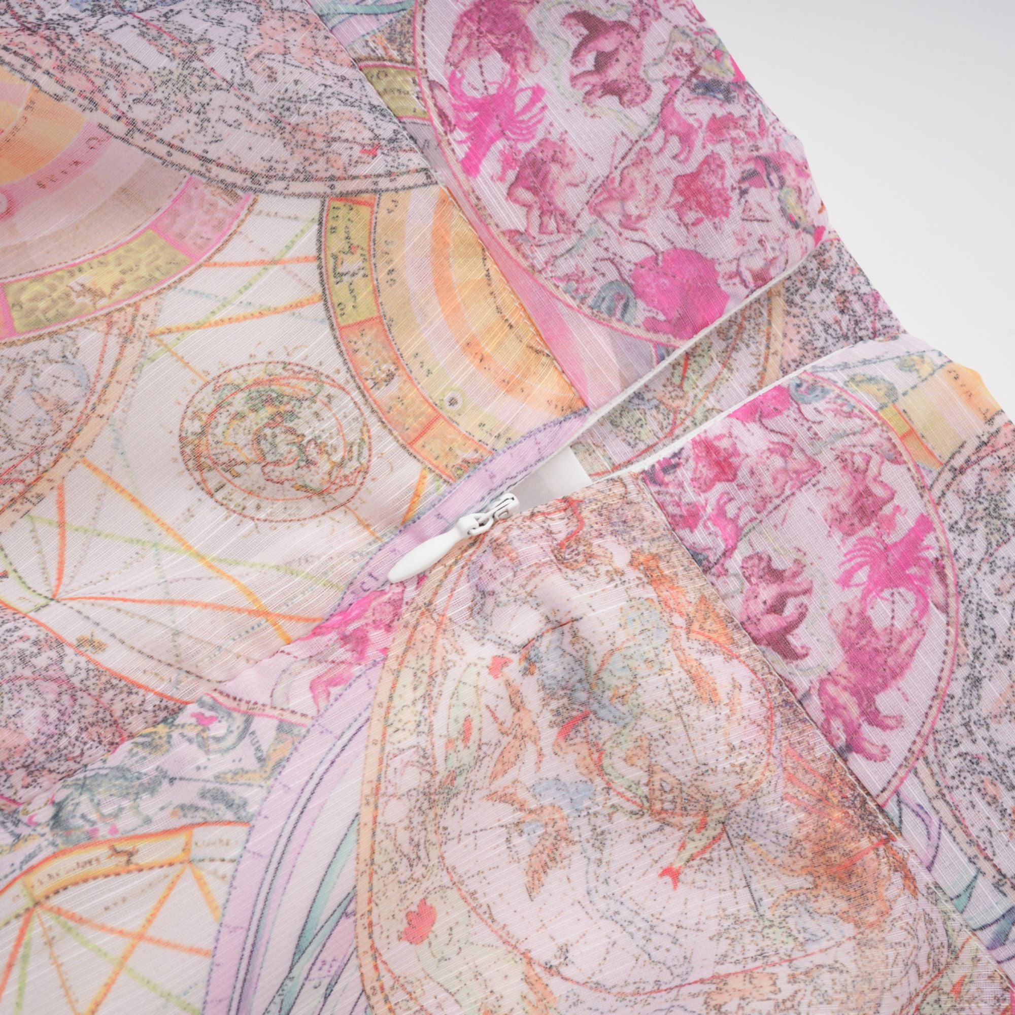 Cherry pink pattern-print shirt & skirt matching set(Final Sale)