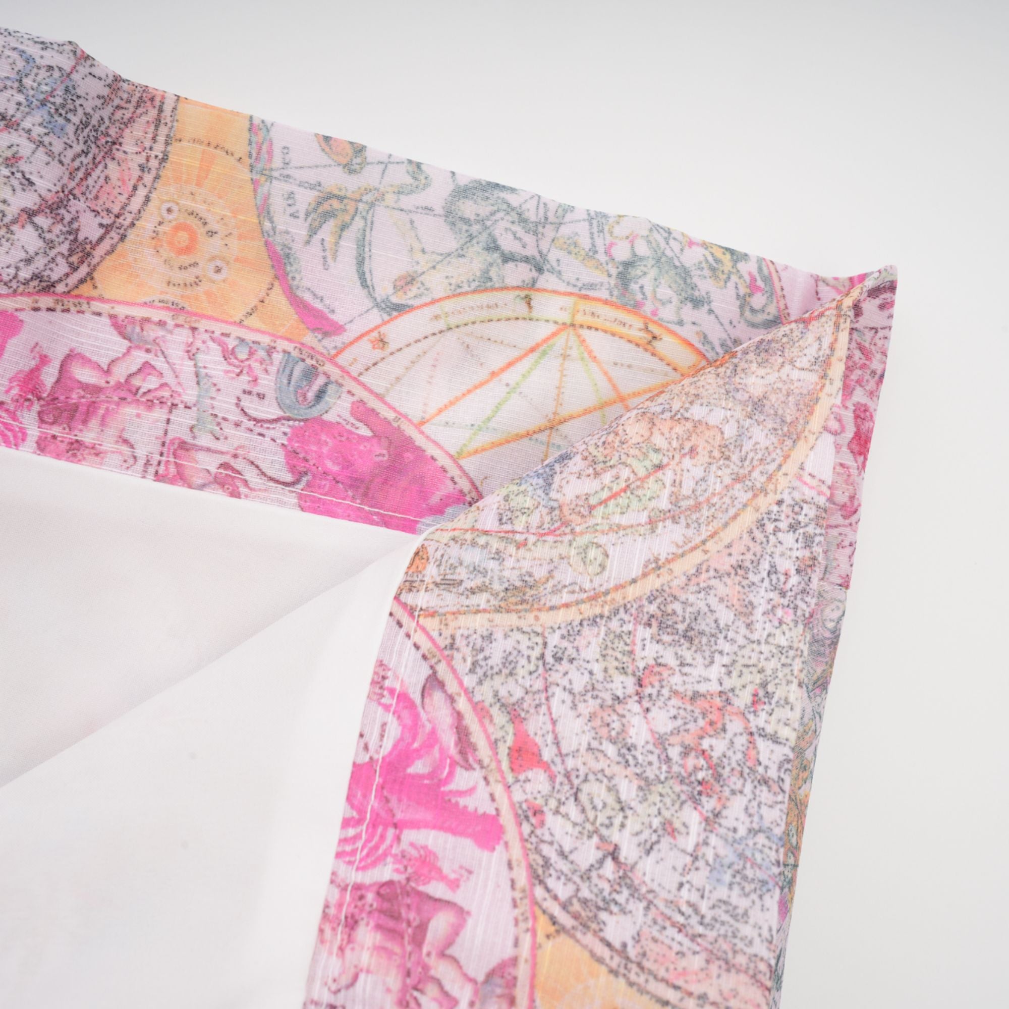 Cherry pink pattern-print shirt & skirt matching set(Final Sale)