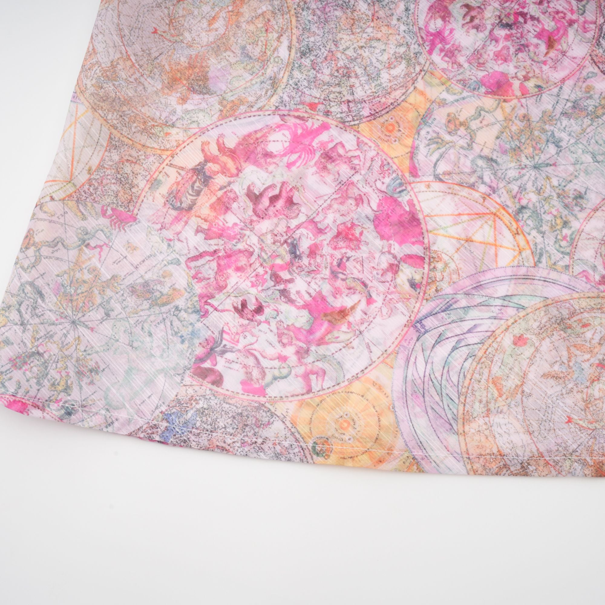 Cherry pink pattern-print shirt & skirt matching set(Final Sale)