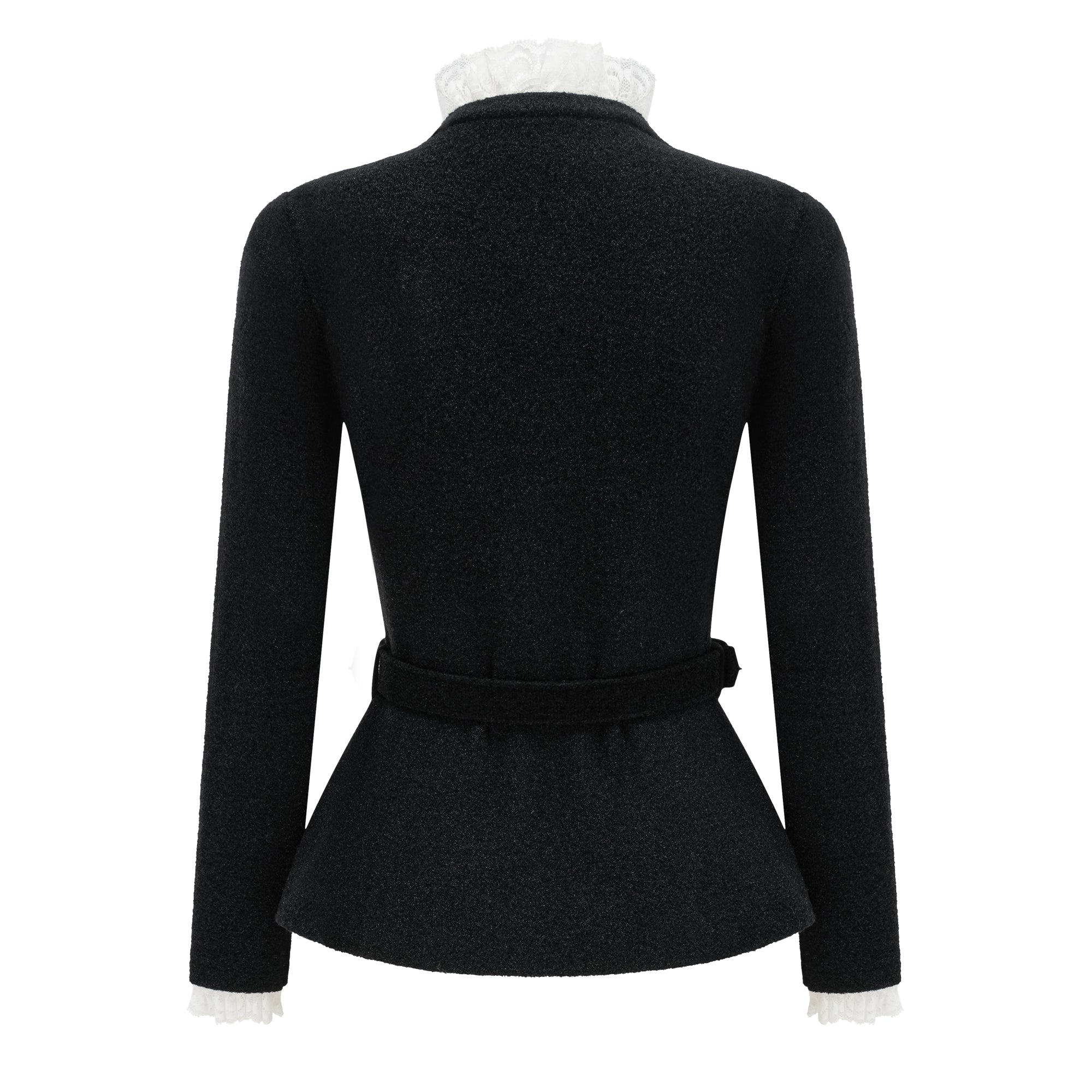 طقم توب وتنورة محبوكة سوداء مزينة من إلينور