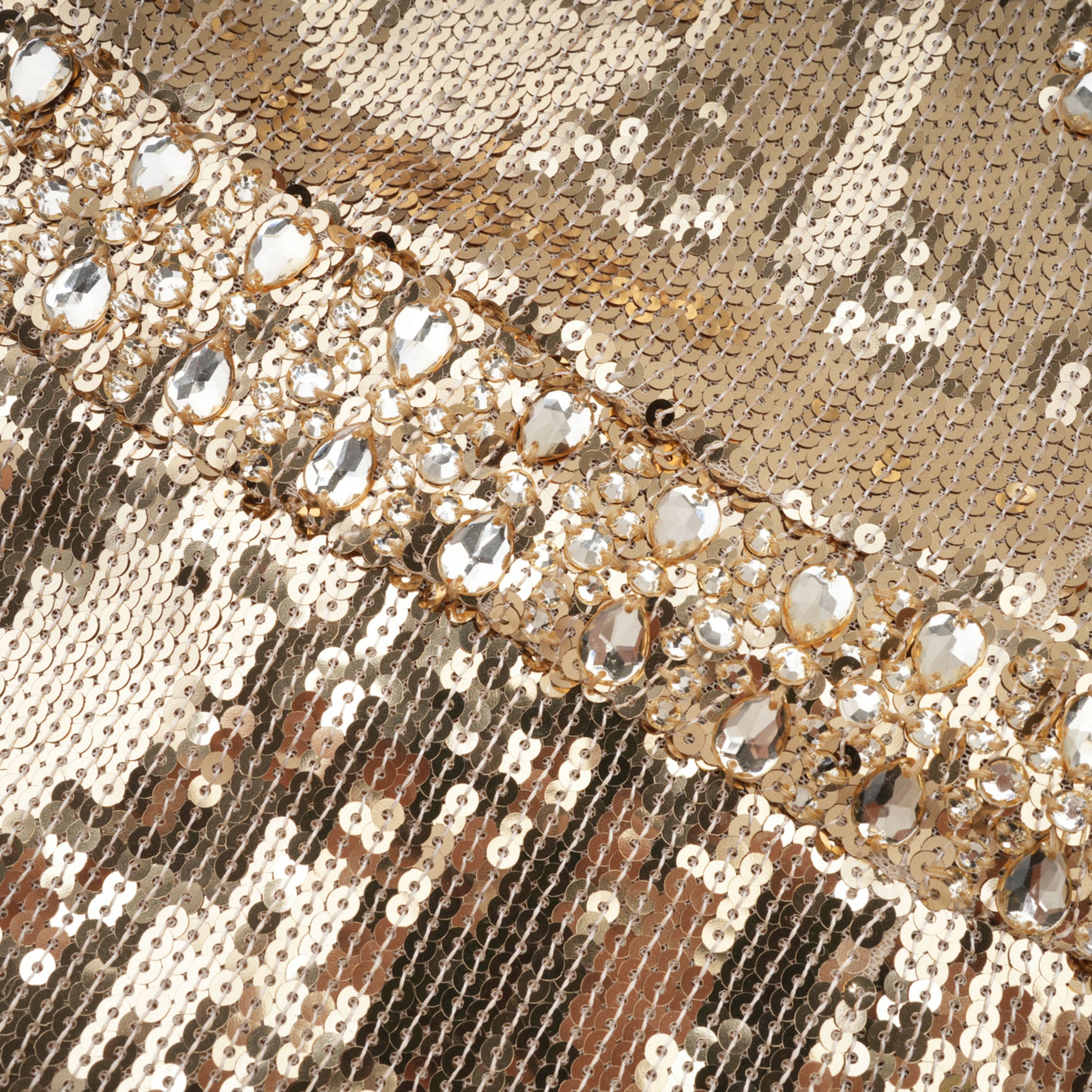 فستان فيديريكا ماكسي ذهبي مطرز بالترتر