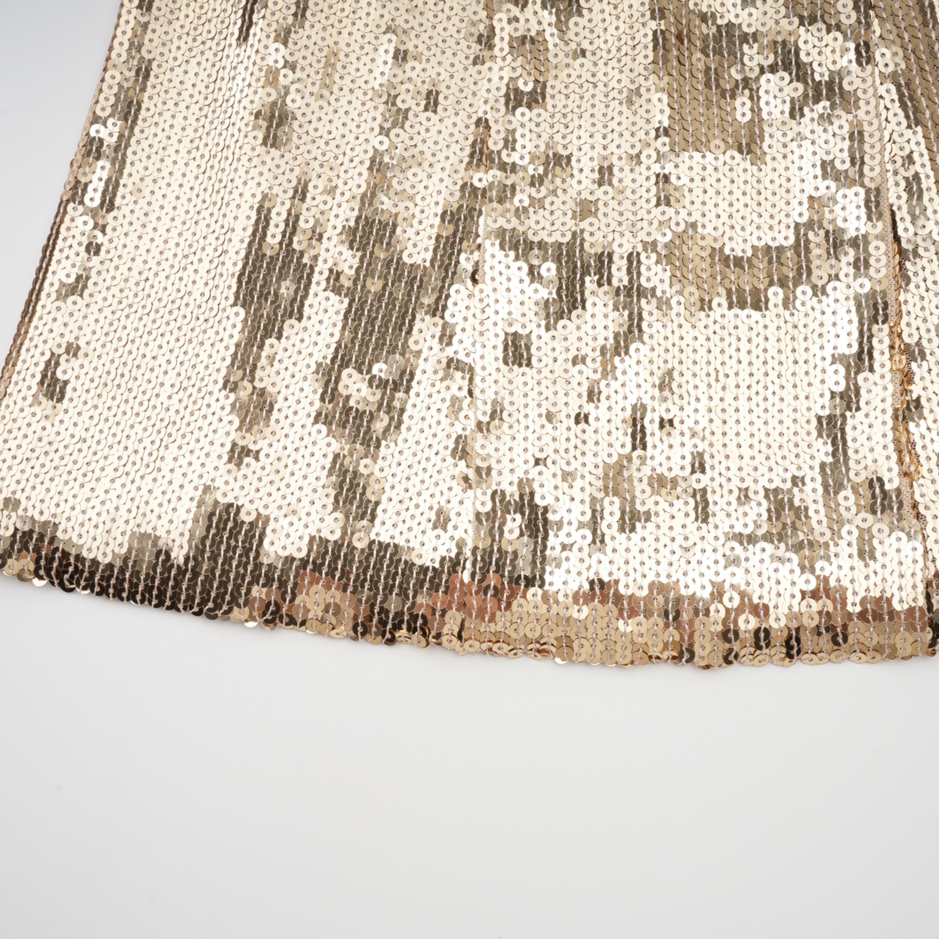 فستان فيديريكا ماكسي ذهبي مطرز بالترتر