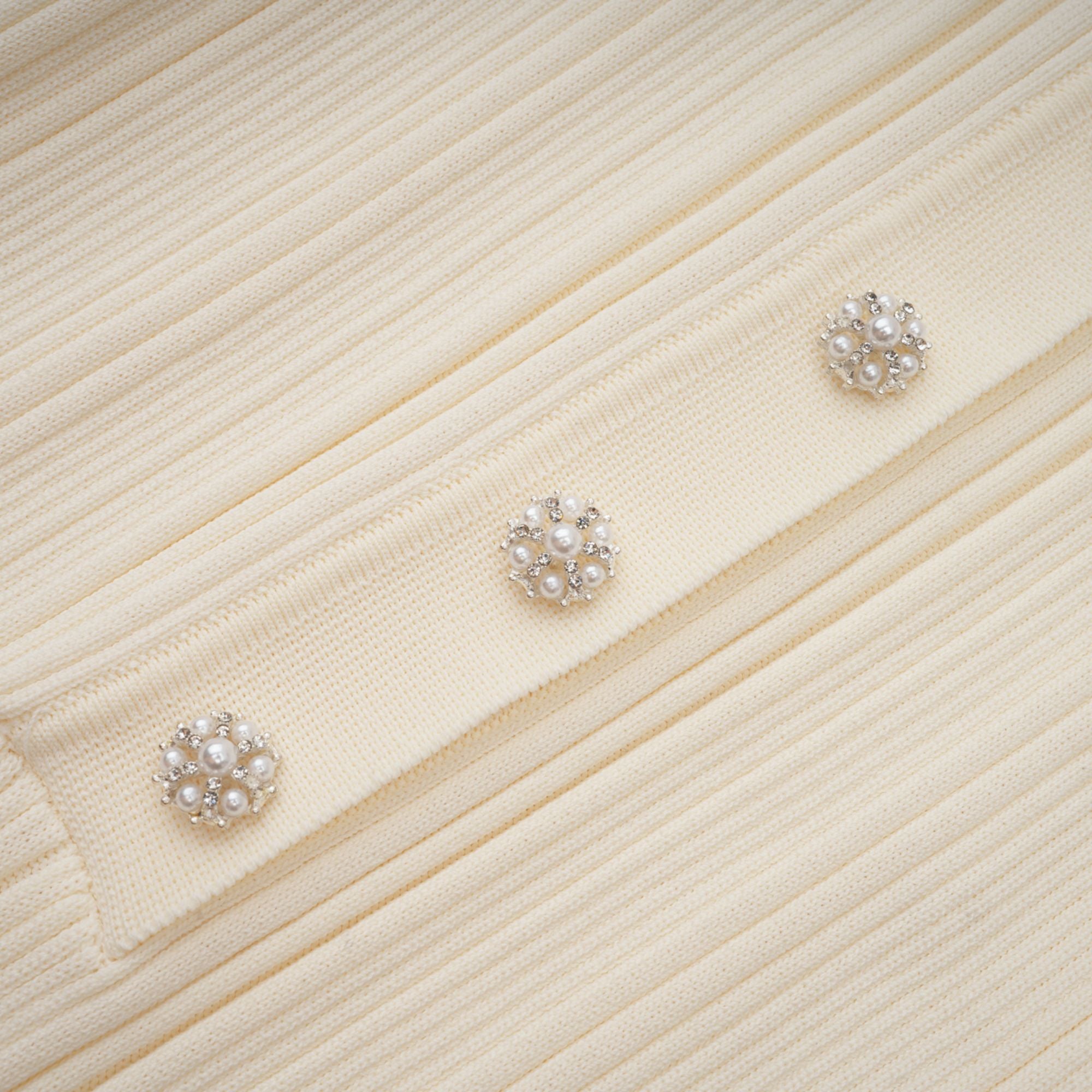 فستان نوريا متوسط الطول مضلع بألوان محايدة