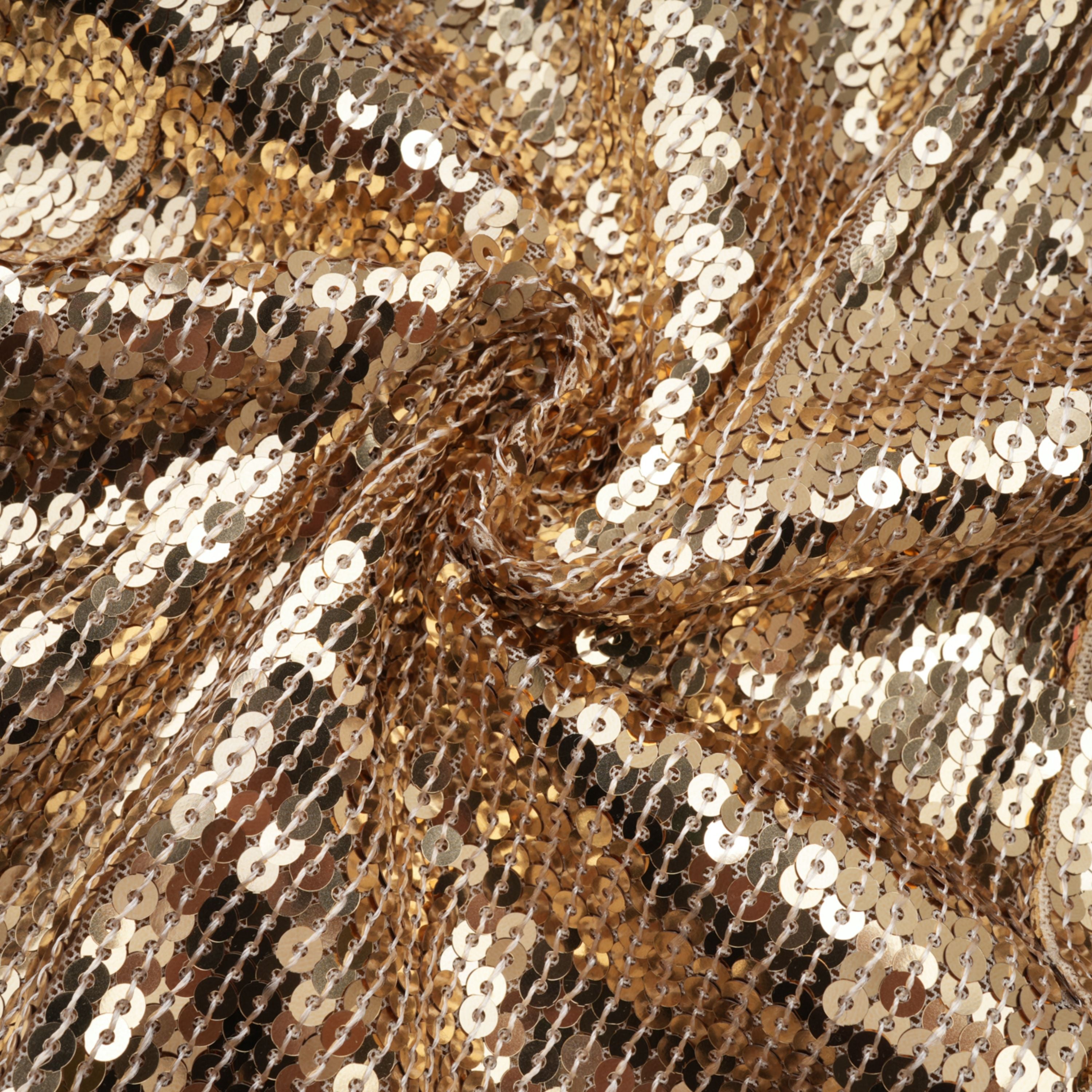 فستان فيديريكا ماكسي ذهبي مطرز بالترتر