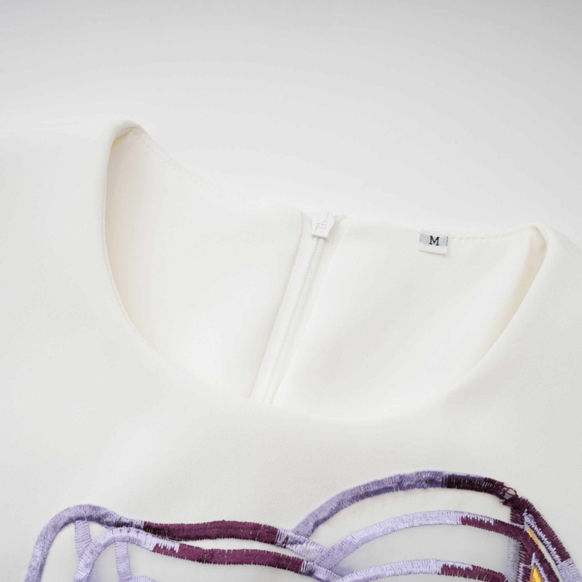 Irène White Sequin Floral Embroidered Mini Dress