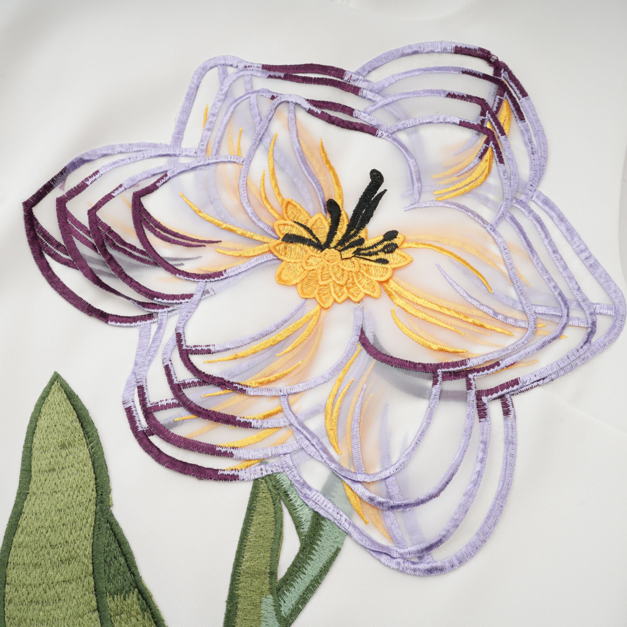 Irène White Sequin Floral Embroidered Mini Dress