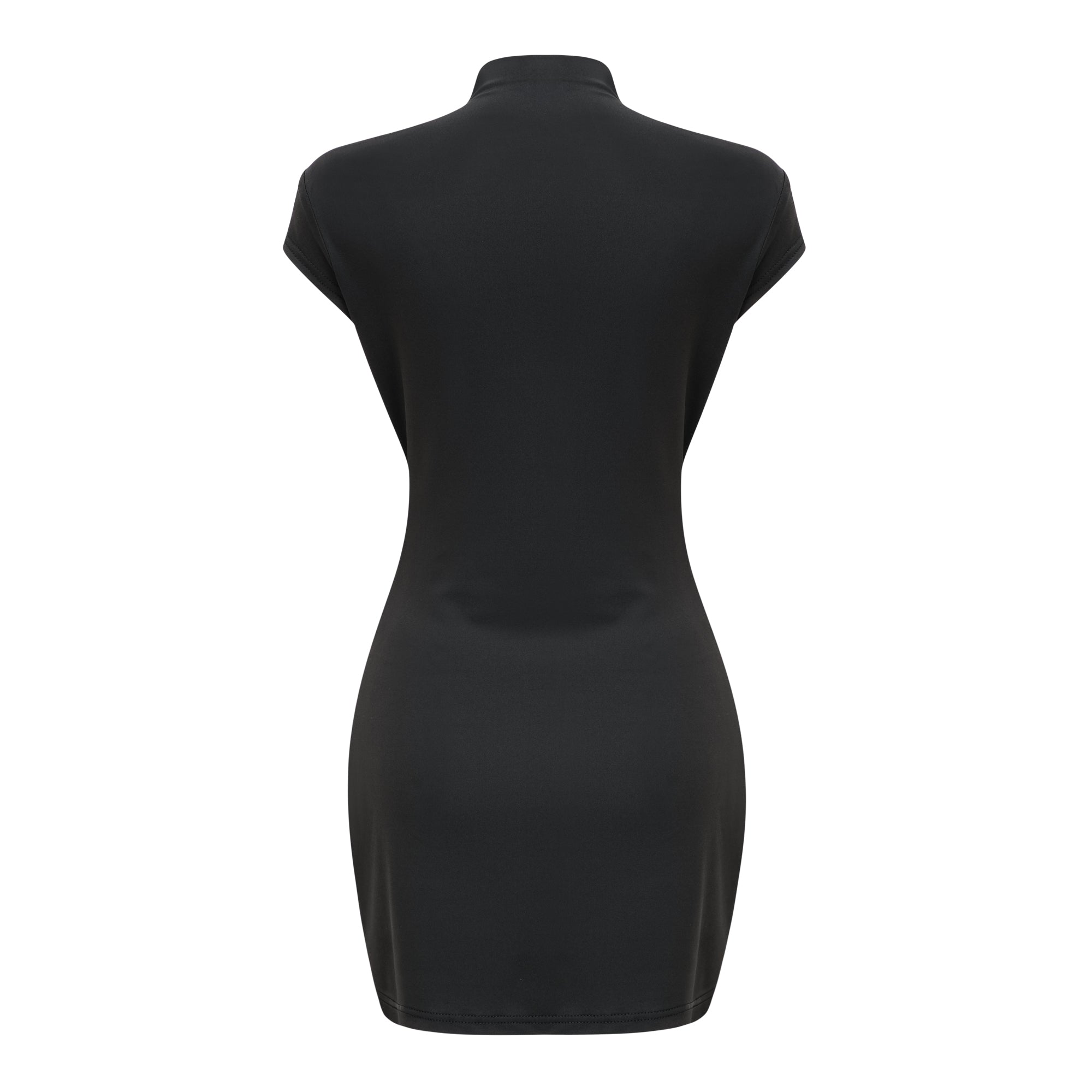 Andrea Schwarzes Minikleid mit Schlüsselloch-Korsett