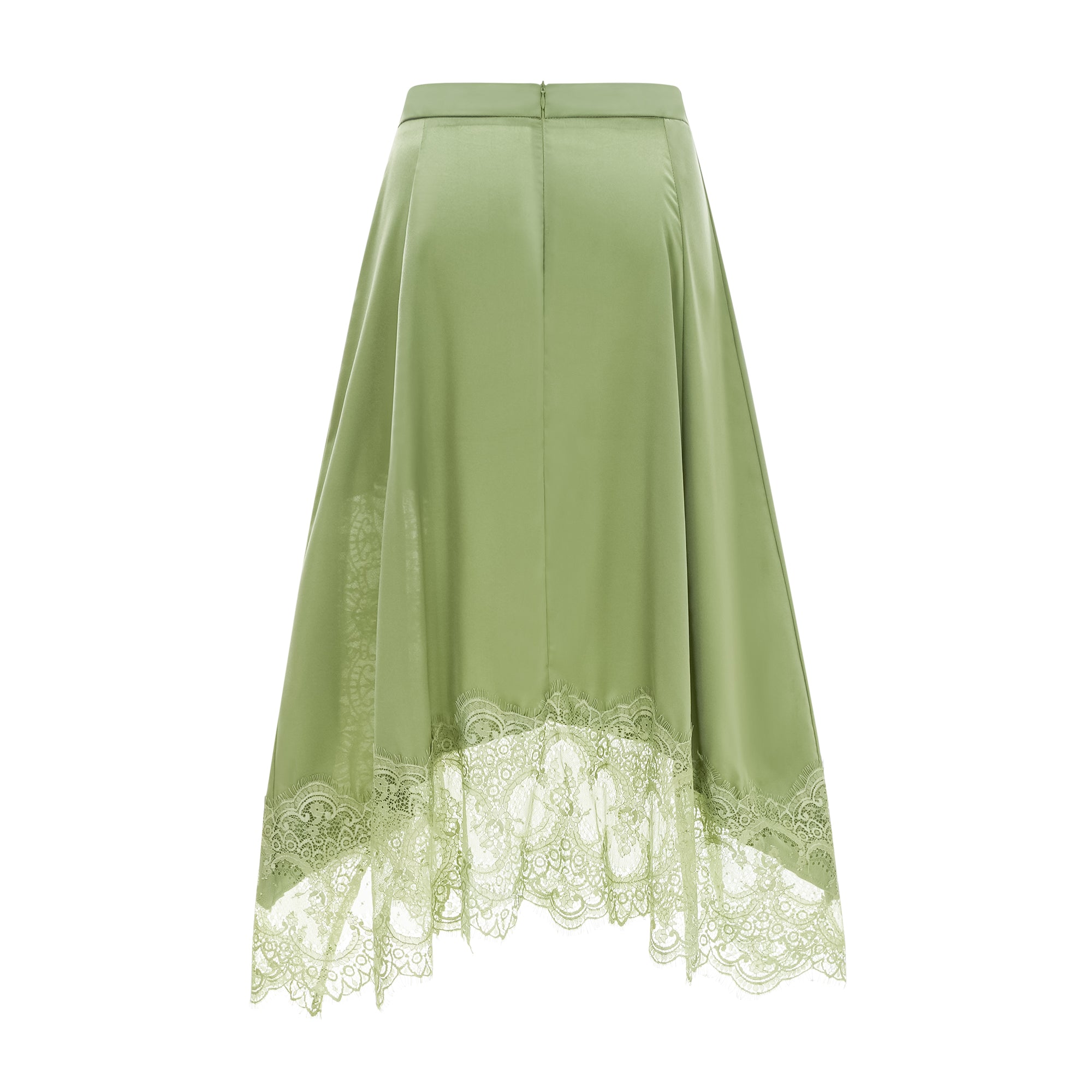 Spitzenoberteil & Spitzenrock in Salbeigrün