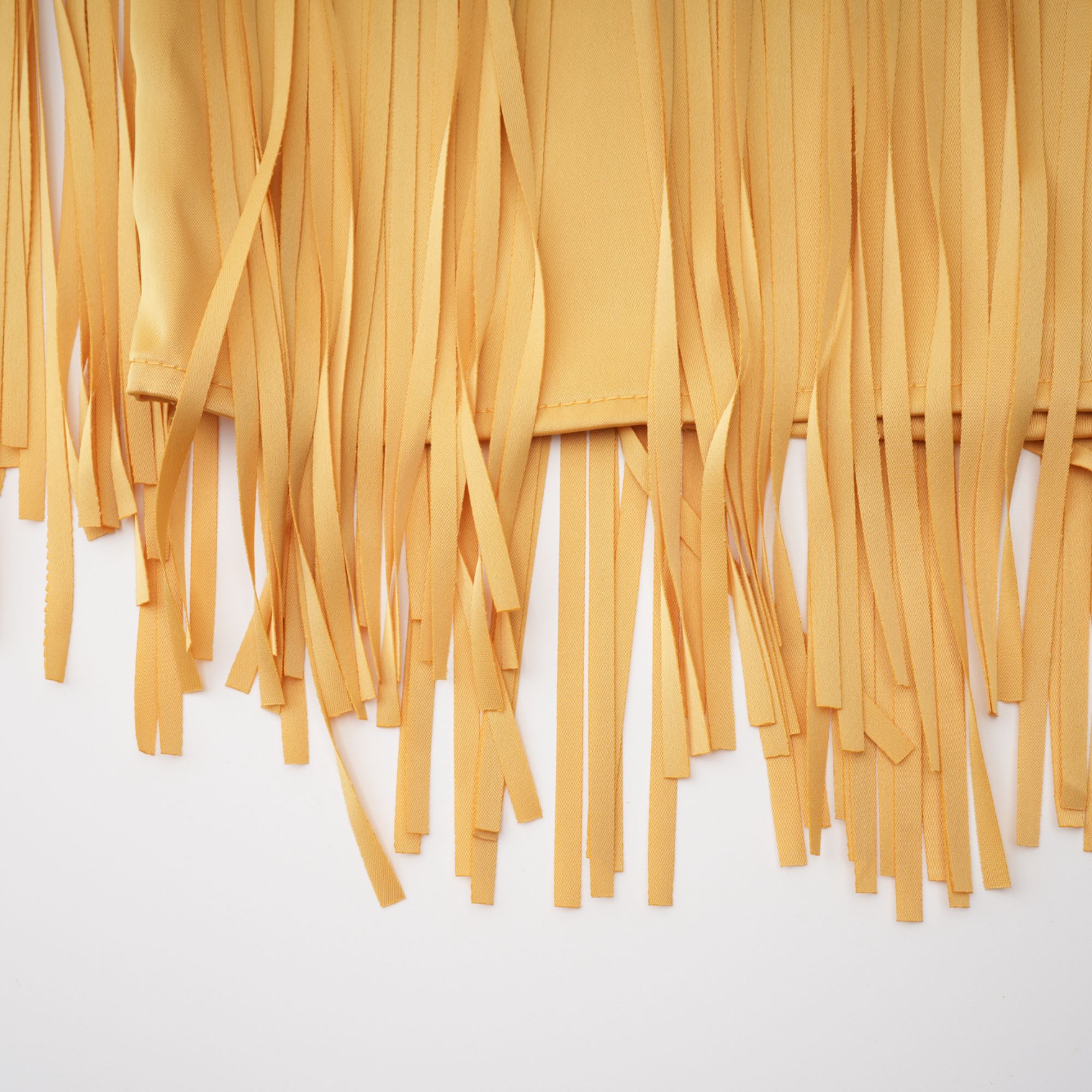 Yellow Fringed Caped Gown