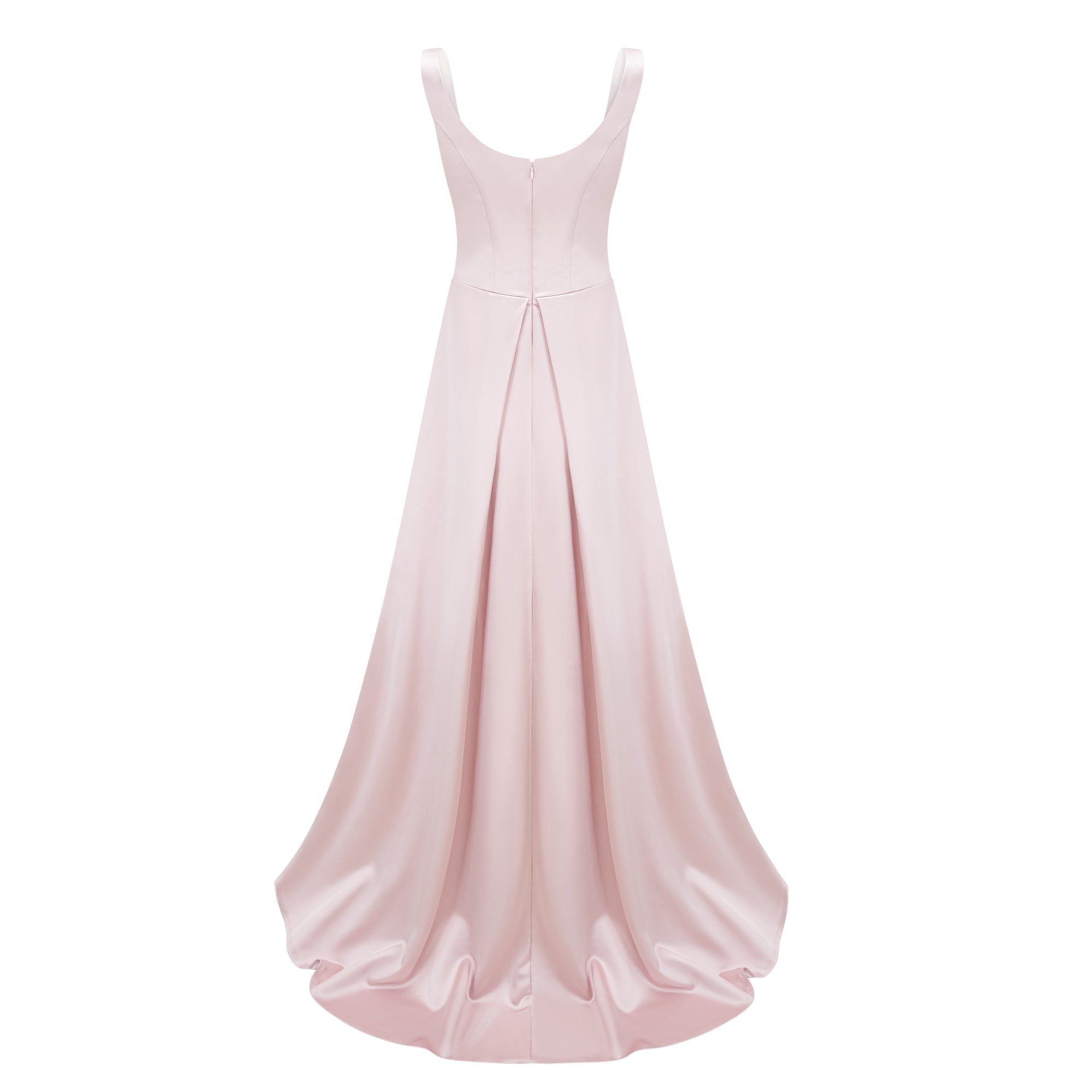 Fiona Pink Satin Square Neck Maxi Dress