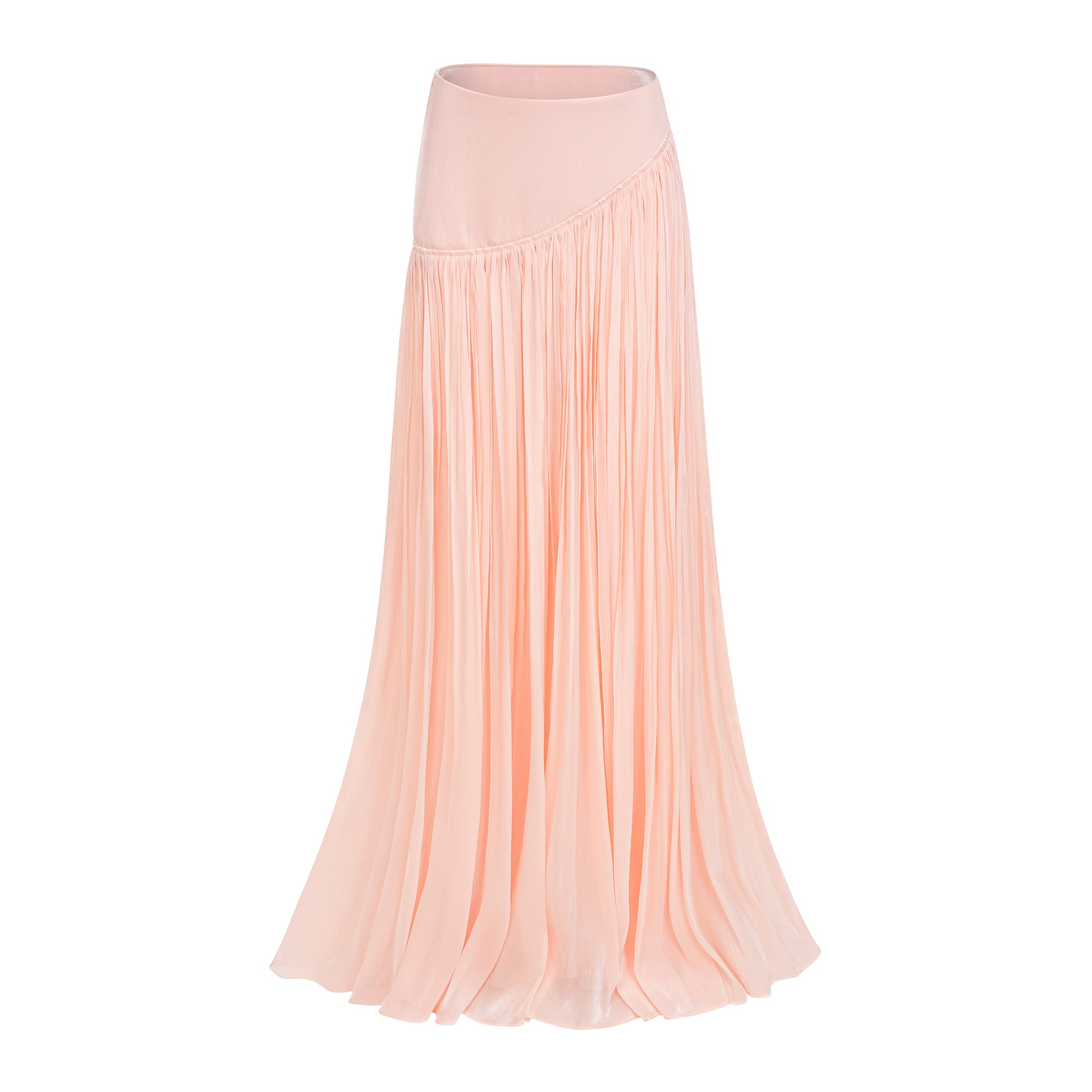 مجموعة بلوزة وتنورة ميلودي باللون الوردي اللامع