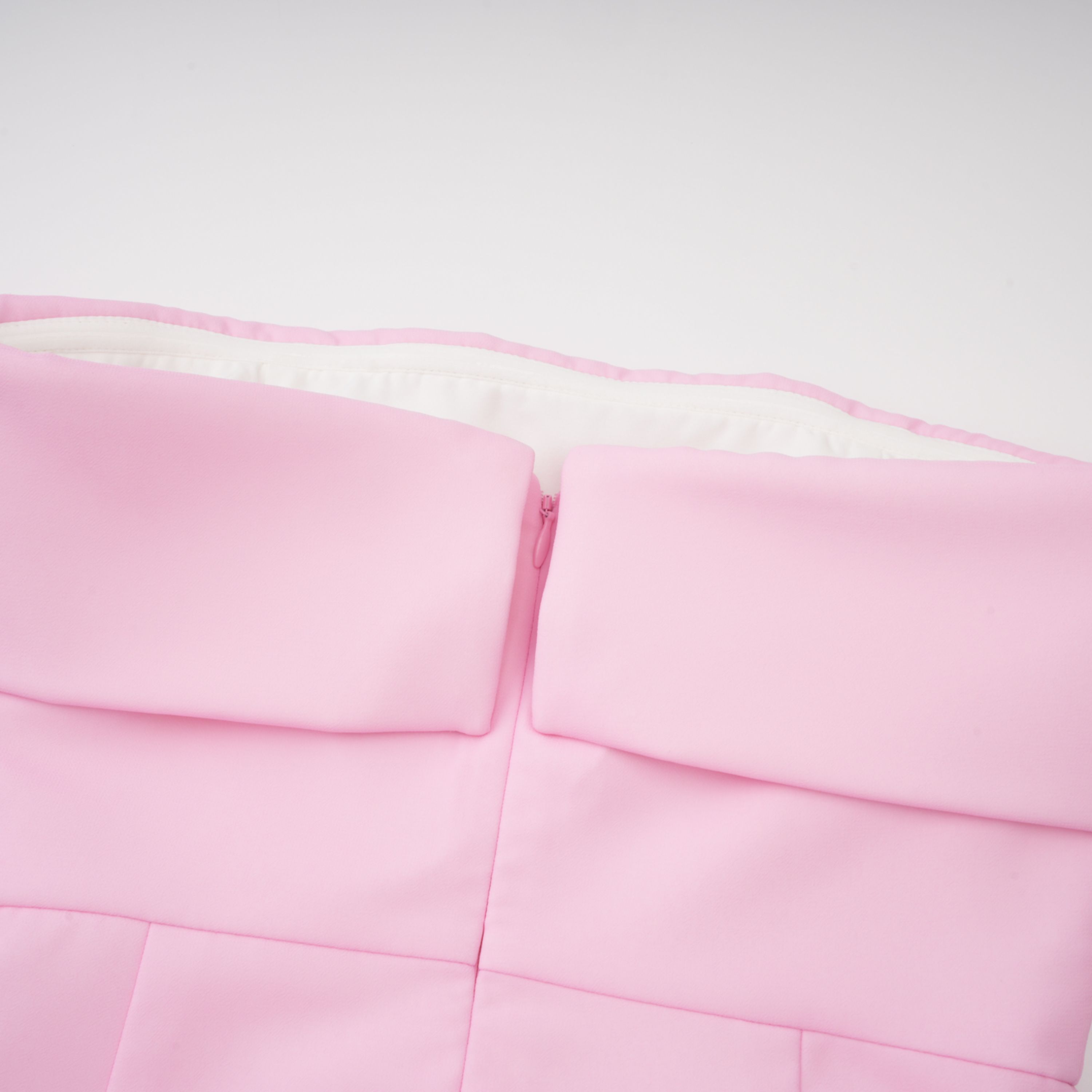 Laetitia Pink Pleated Train Ruched Maxi Dress