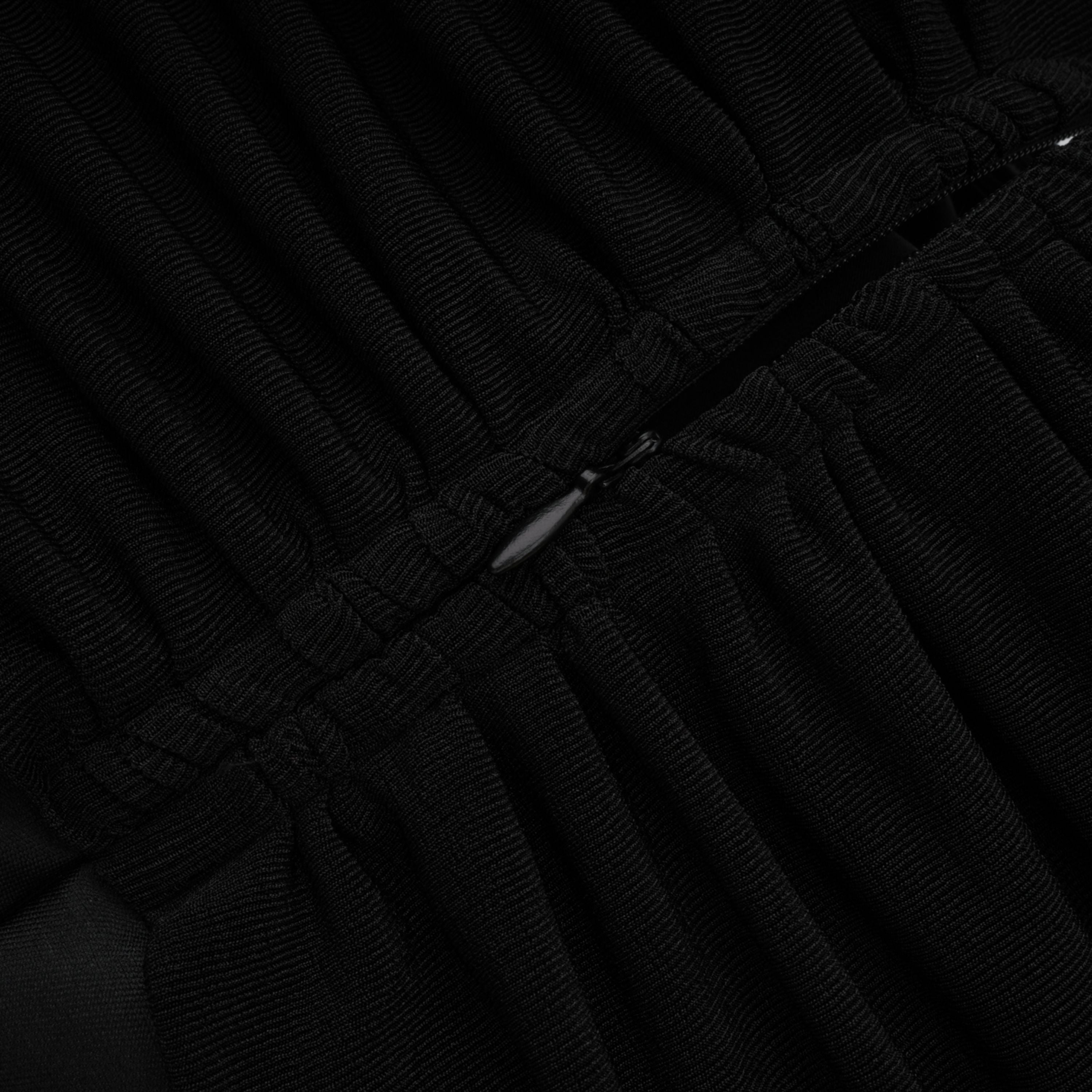 Black Off Shoulder Polished Midi Dress