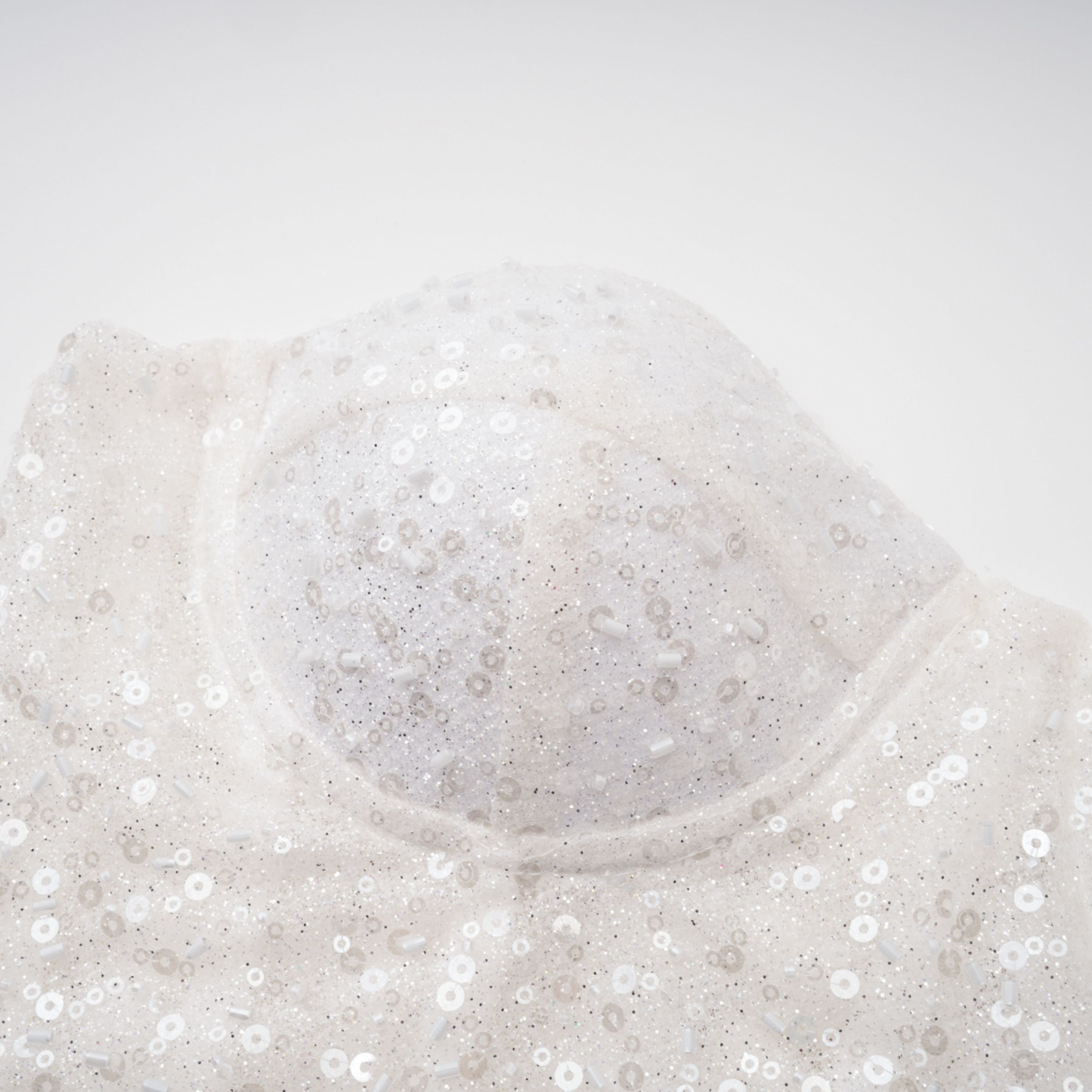 Zora White Sequin Corset Top & Satin Skirt Set