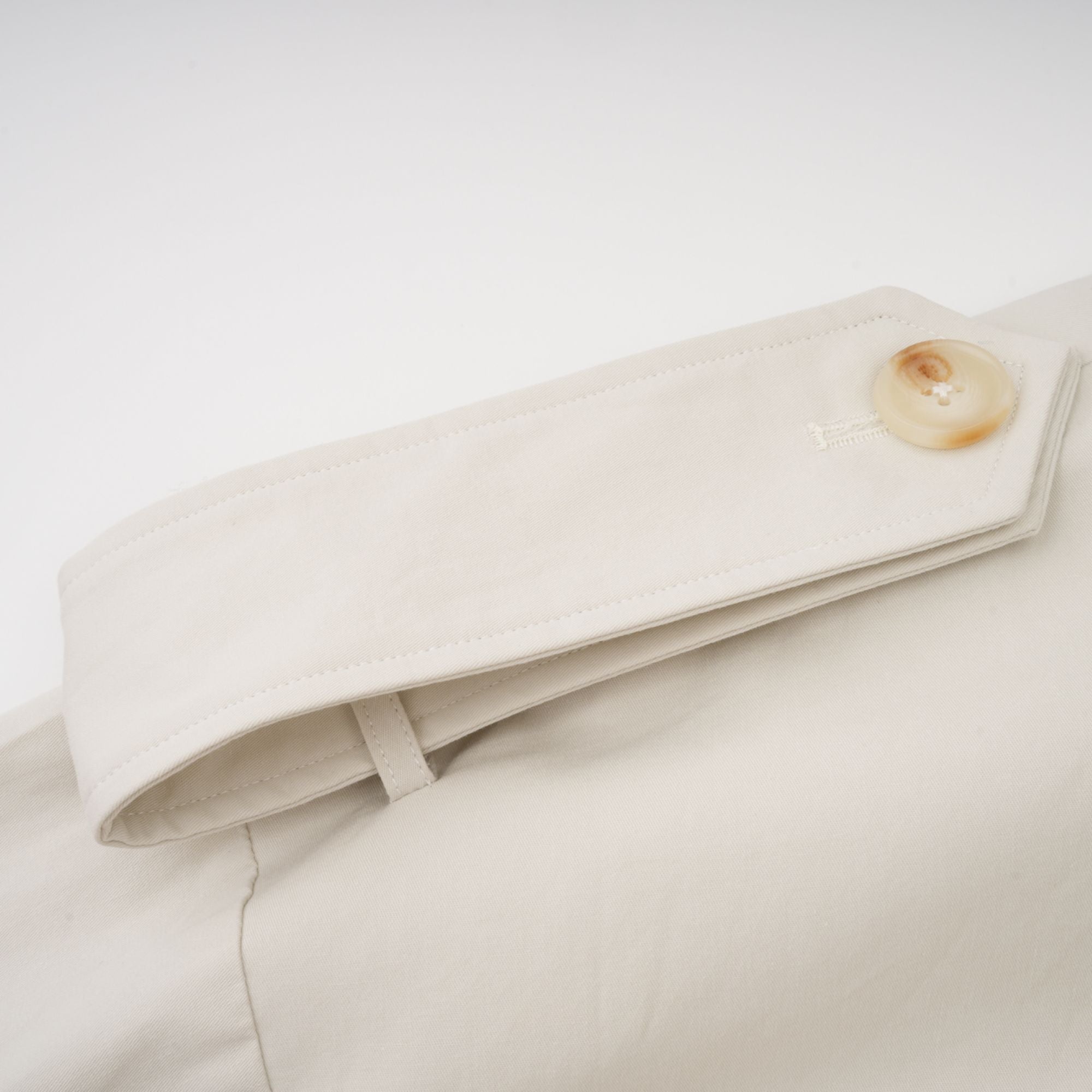 Bruyère White Double-Breasted Long Trench Coat