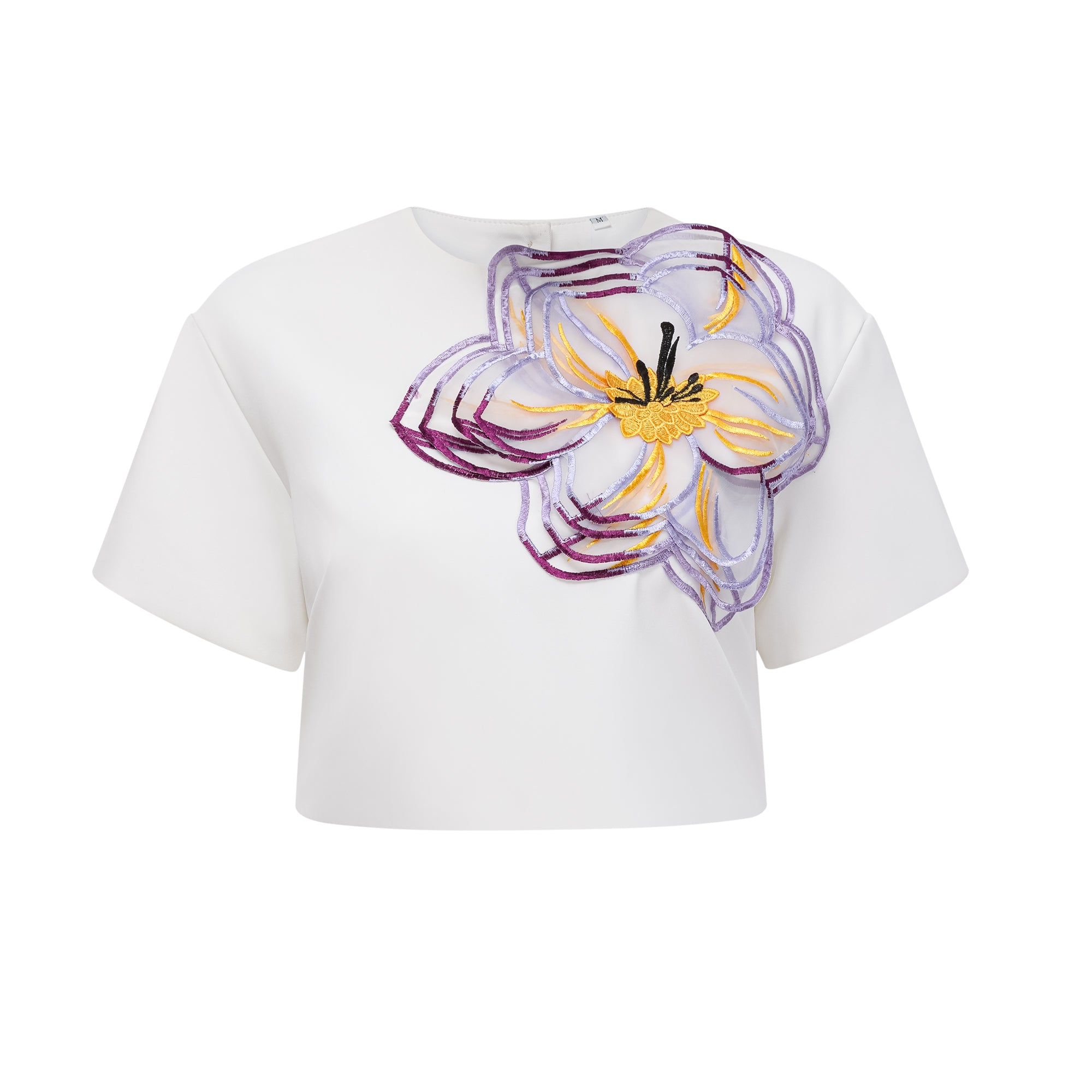 Irène White Sequin Floral Embroidered Matching Set