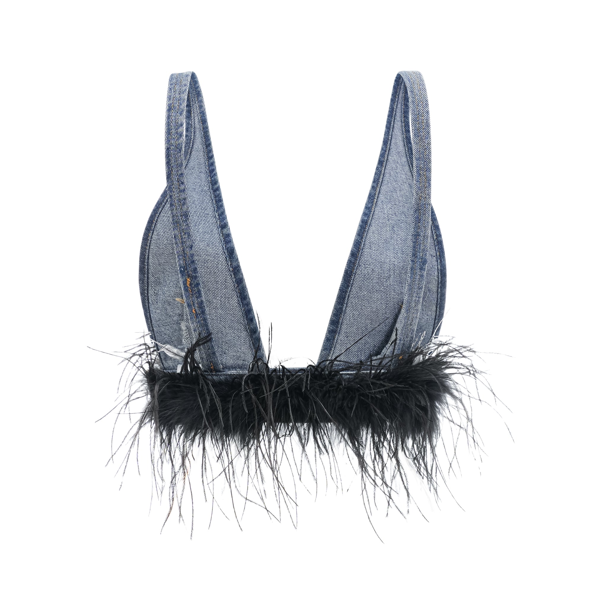 طقم تنورة وقميص من قماش الدنيم من ريش ميليا