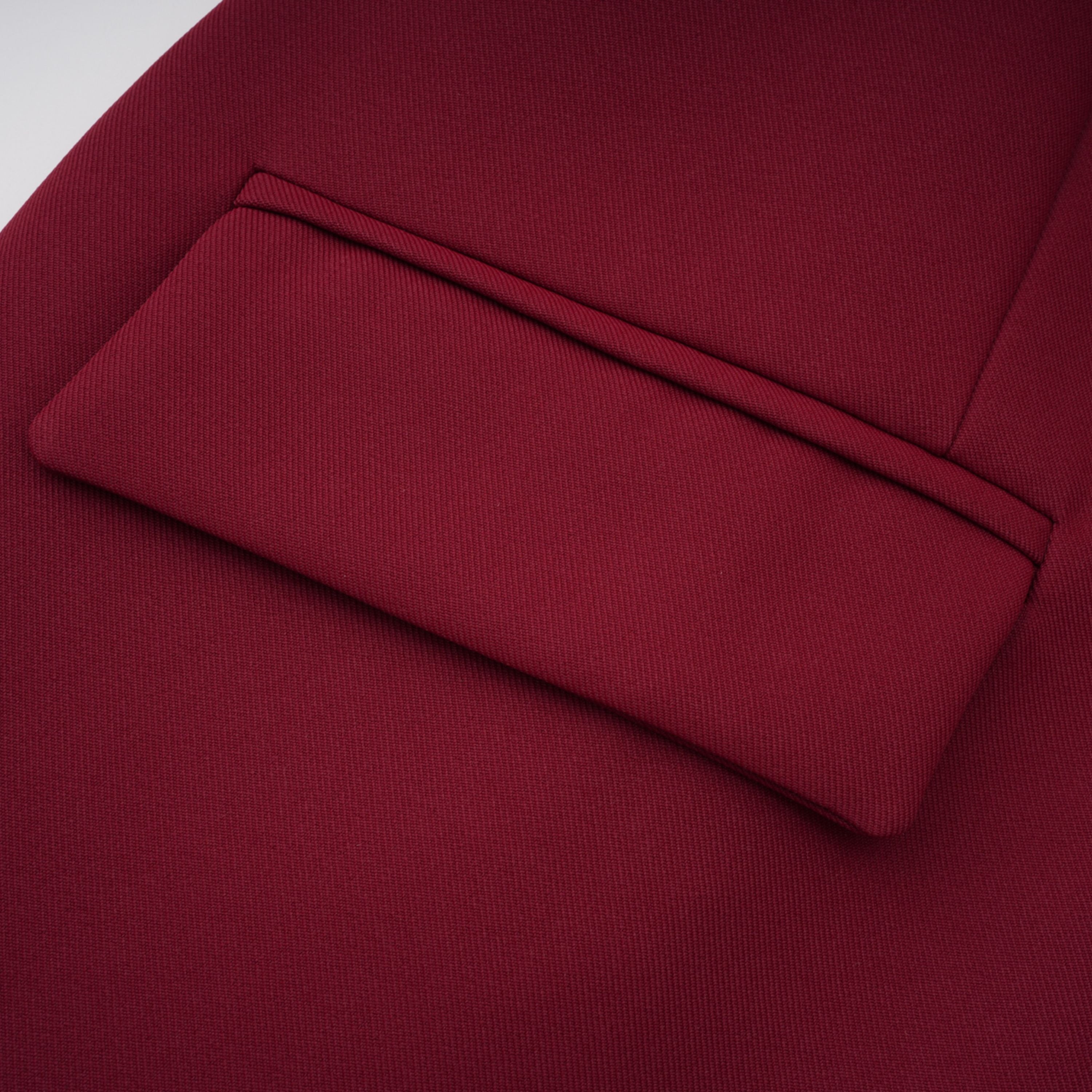 Valeria Burgunderrotes Minikleid mit Stehkragen und langen Ärmeln