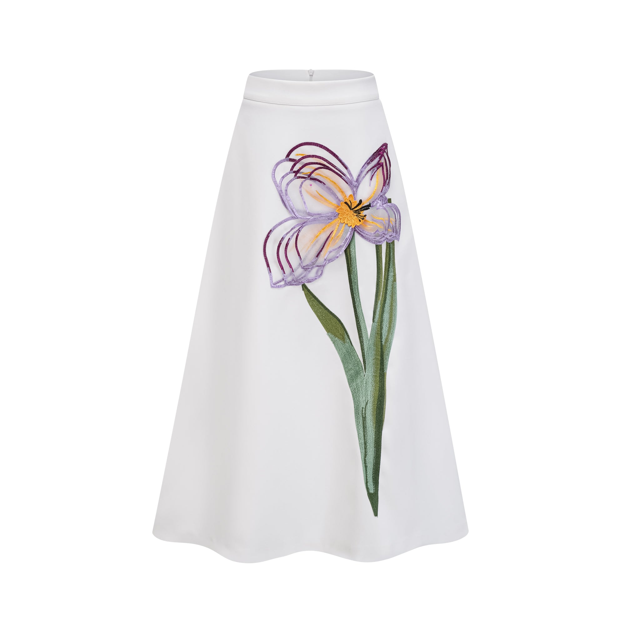 Irène White Sequin Floral Embroidered Matching Set