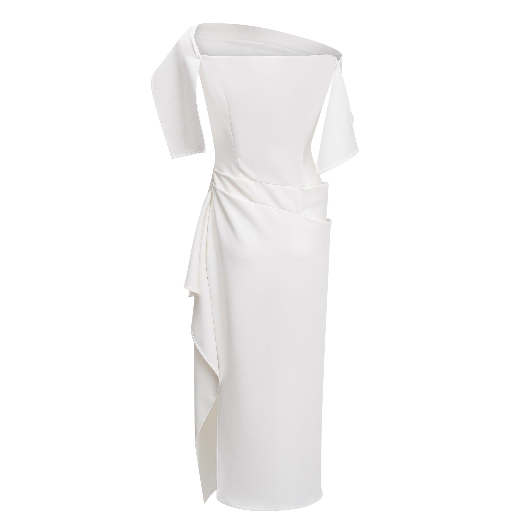 Kåre Weißes asymmetrisches Midikleid mit Raffungen