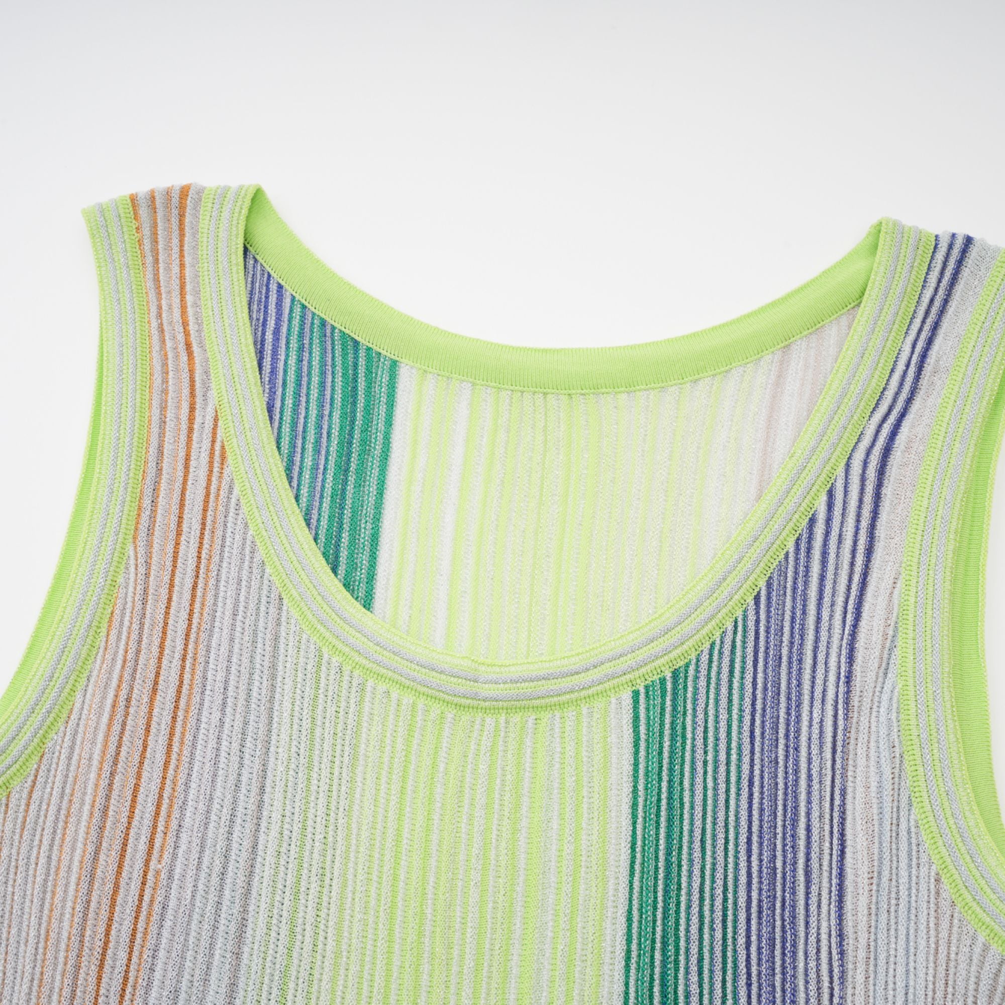 Amaryllis Green Sequin Striped Knit Mini Dress