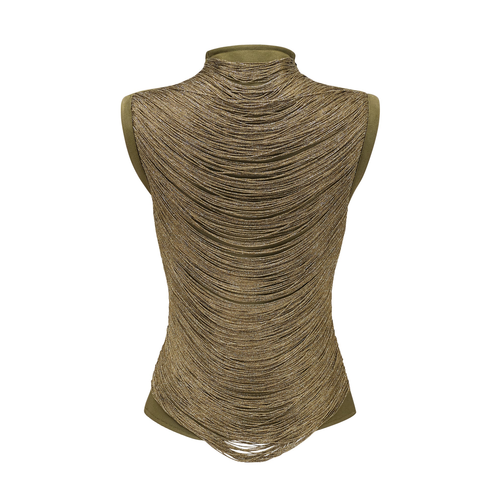 Borbála Green Fringed Top & Satin Skirt Set