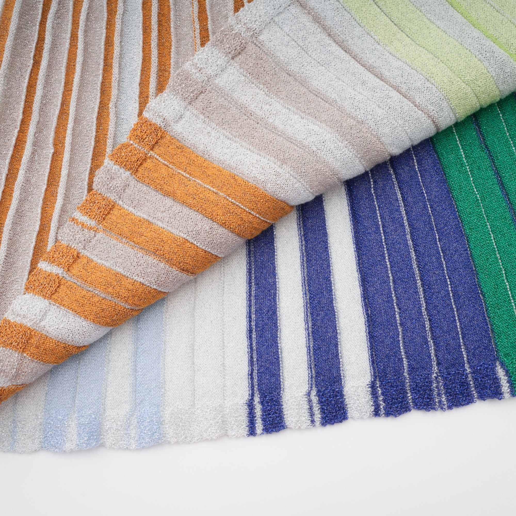 Amaryllis Green Sequin Striped Knit Mini Dress