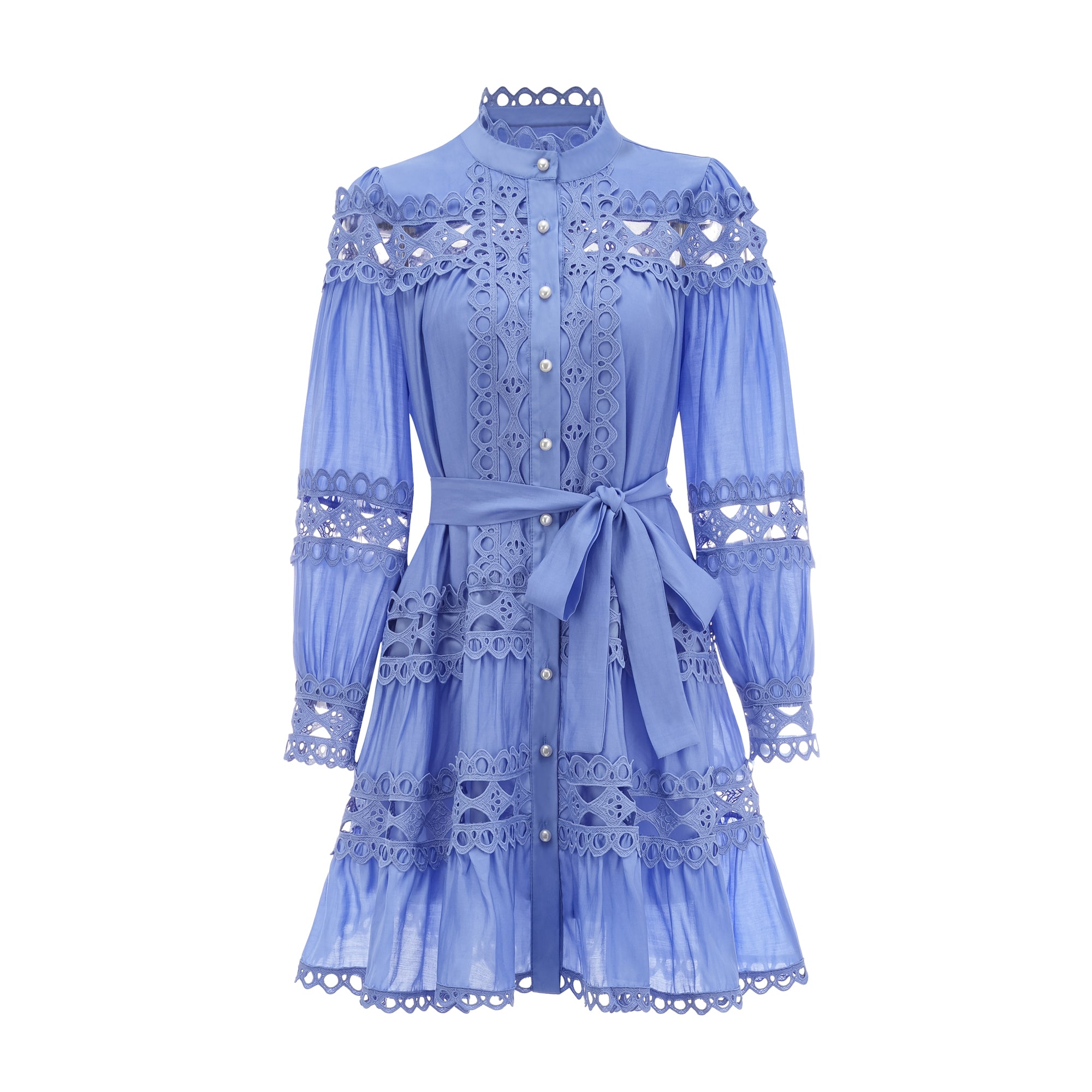 Nova blaues Minikleid mit Cut-outs und Gürtel