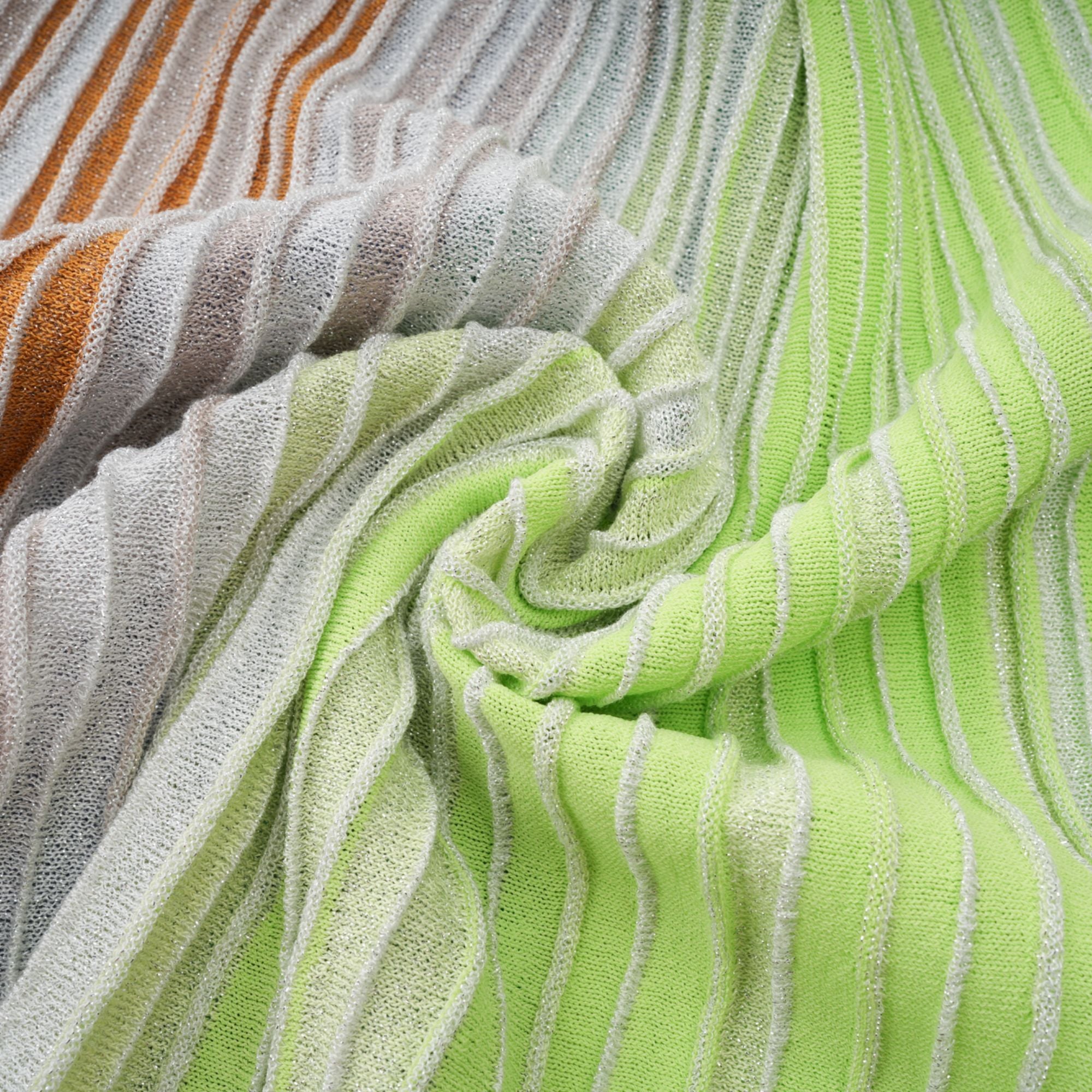 Amaryllis Green Sequin Striped Knit Mini Dress