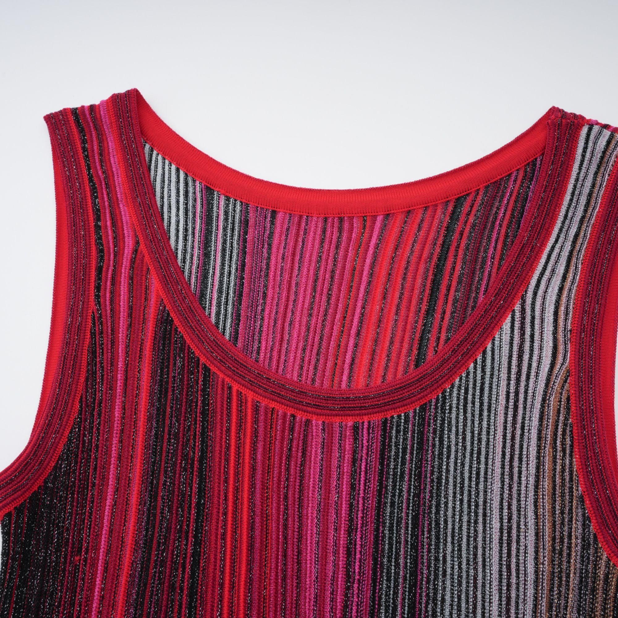 Amaryllis Red Sequin Striped Knit Mini Dress