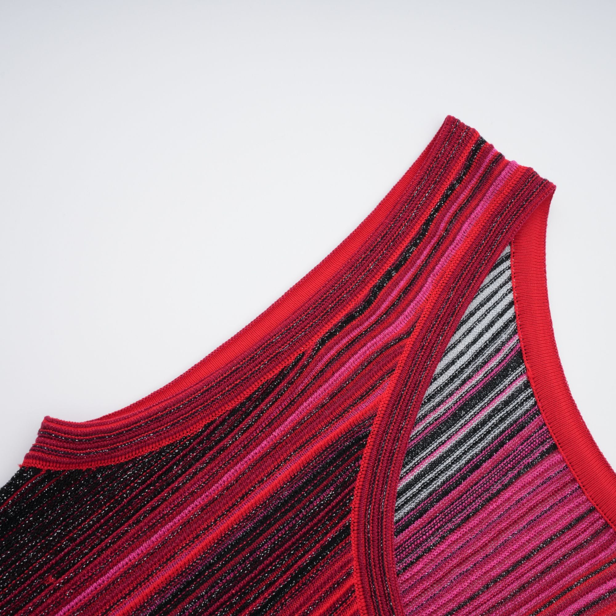 Amaryllis Red Sequin Striped Knit Mini Dress