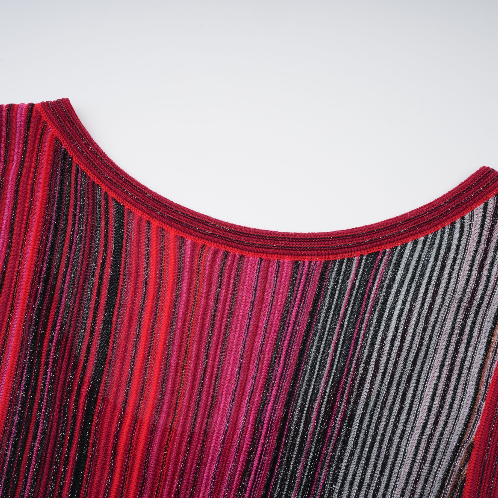 Amaryllis Red Sequin Striped Knit Mini Dress