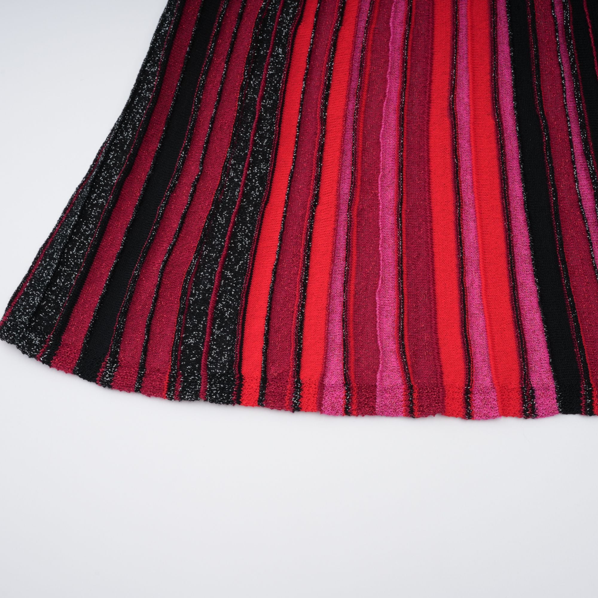 Amaryllis Red Sequin Striped Knit Mini Dress